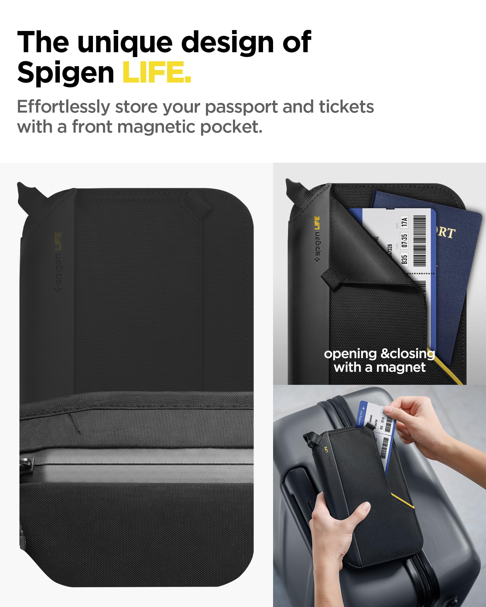 Spigen Life Passport Holder, RFID Blocking, for Family