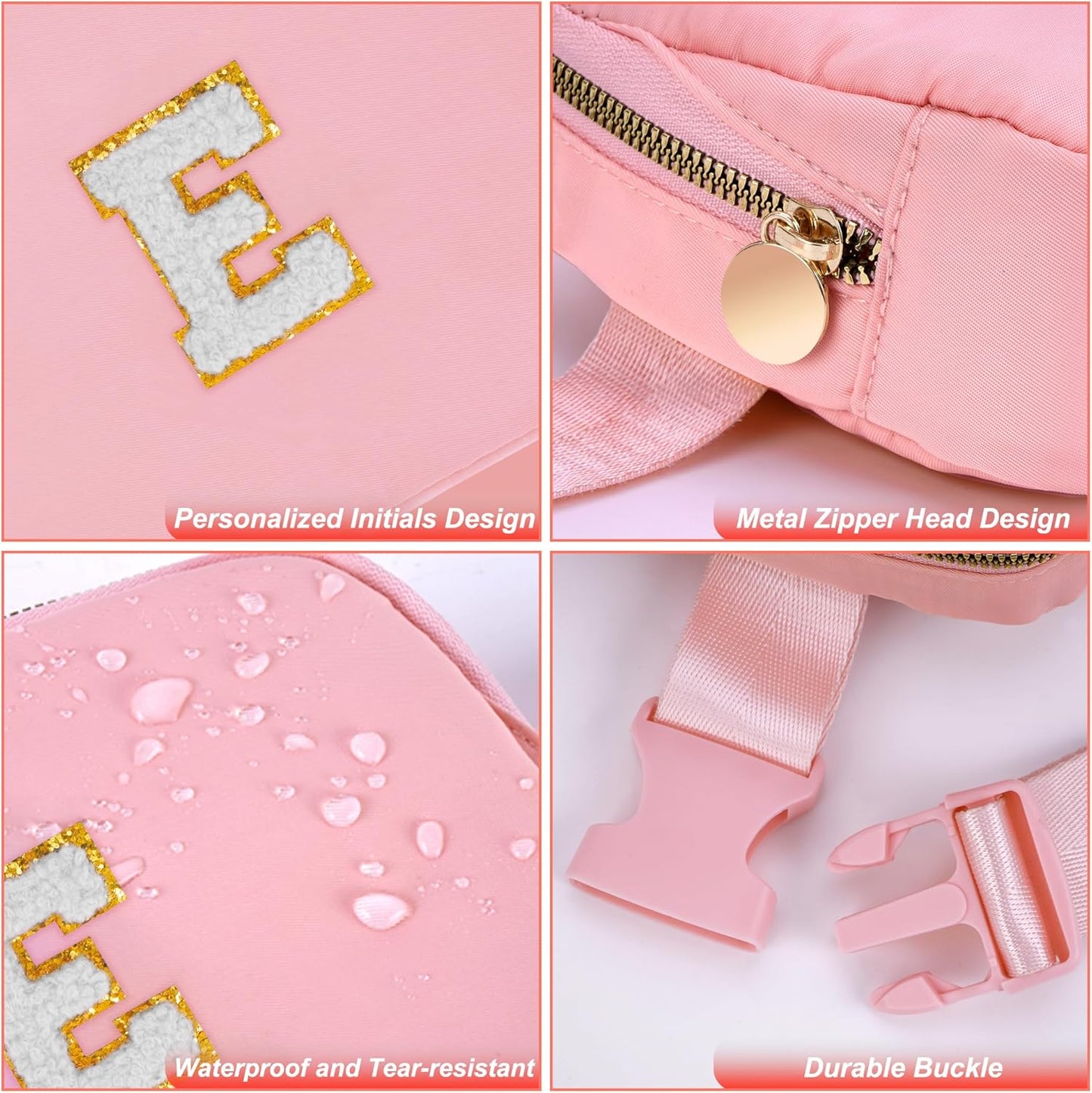 Kids Party Favors - Girls & Boys 4-12, Accessories & Prizes - Initial White E, Peach Belt Bag