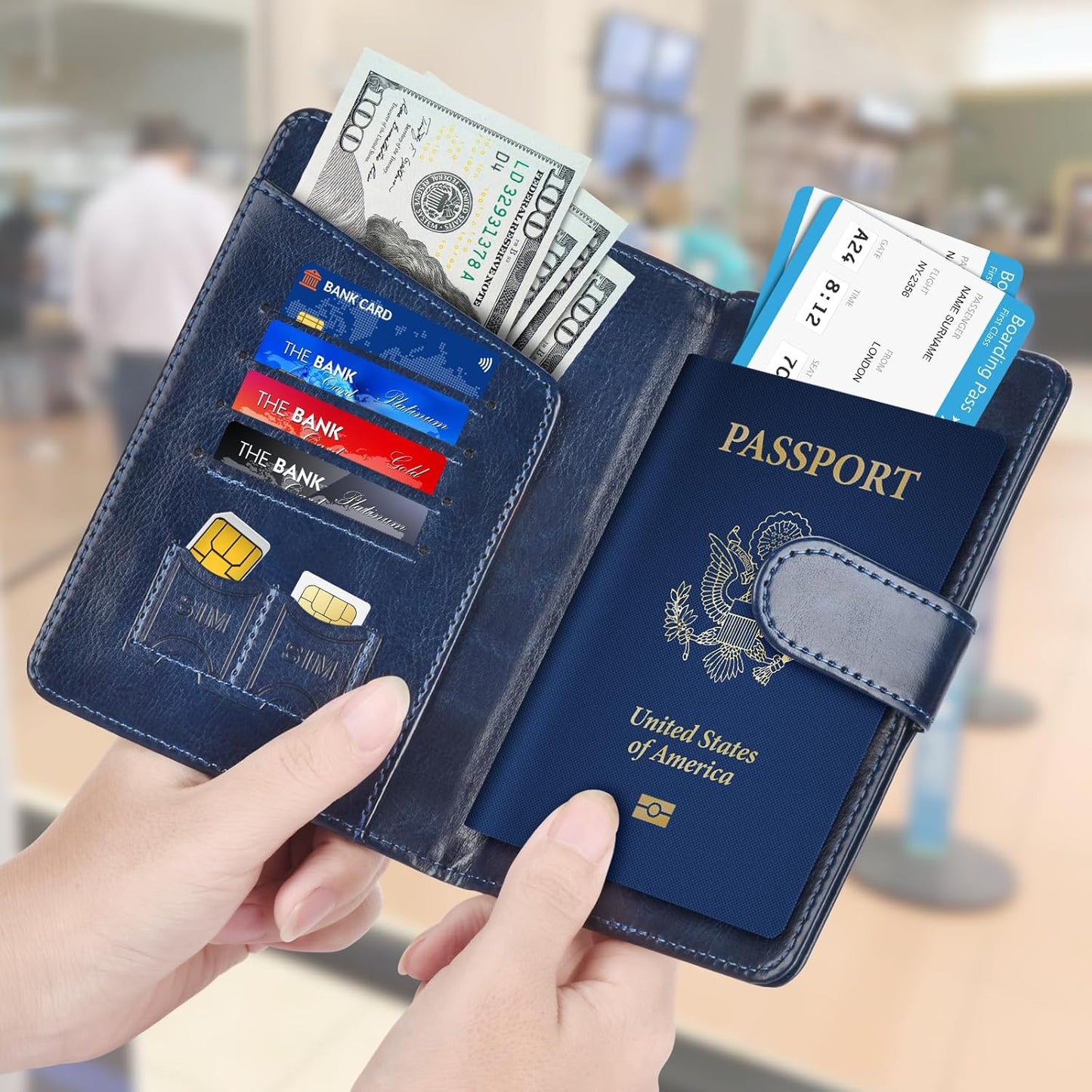 Herain Passport Holder for Travel Cruise Essentials, Passport Cover Wallet Case Women Men, RFID Passports Book Holders Travels Gifts Must Haves Accessories