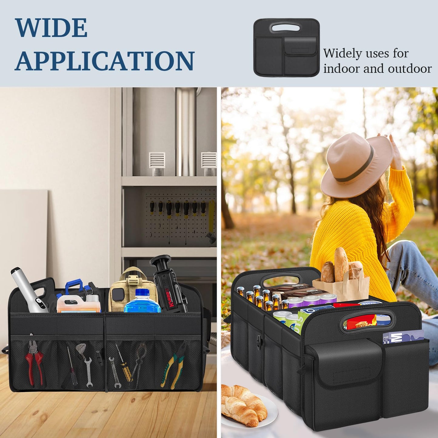 Femuar Car Trunk Organizer with Large Capacity Waterproof Car Accessories for Women & Men