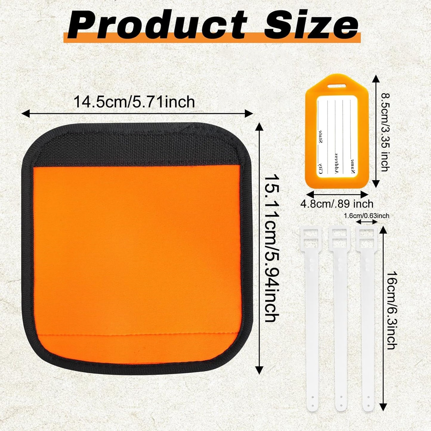 6Pcs Luggage Handle Wrap and 6Pcs Luggage Tags for Suitcases, Neoprene Bright Bag Handle Wraps for Identifier Luggage with 6 Colors, Luggage Handle Covers Airport Travel Accessories