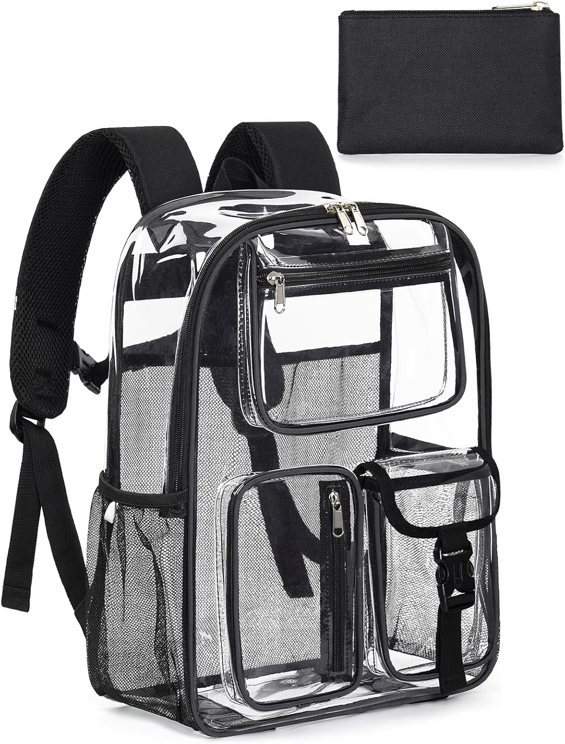 Heavy Duty Clear Backpack For School, 17 Inch Clear Bookbag For Kids Boys Girls Women Men, Large