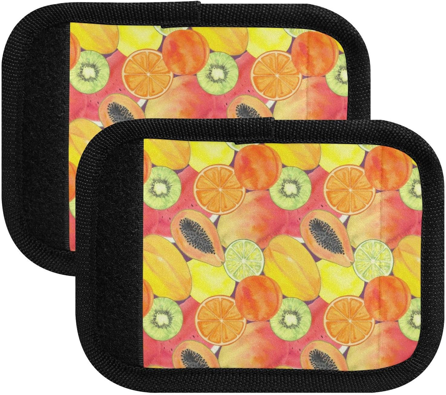 4 PC Luggage Handle Wrap Luggage Handle Covers Tags for Suitcase Bags Travel Luggage Handle Identifier Gripper Vivid Summer Fruits