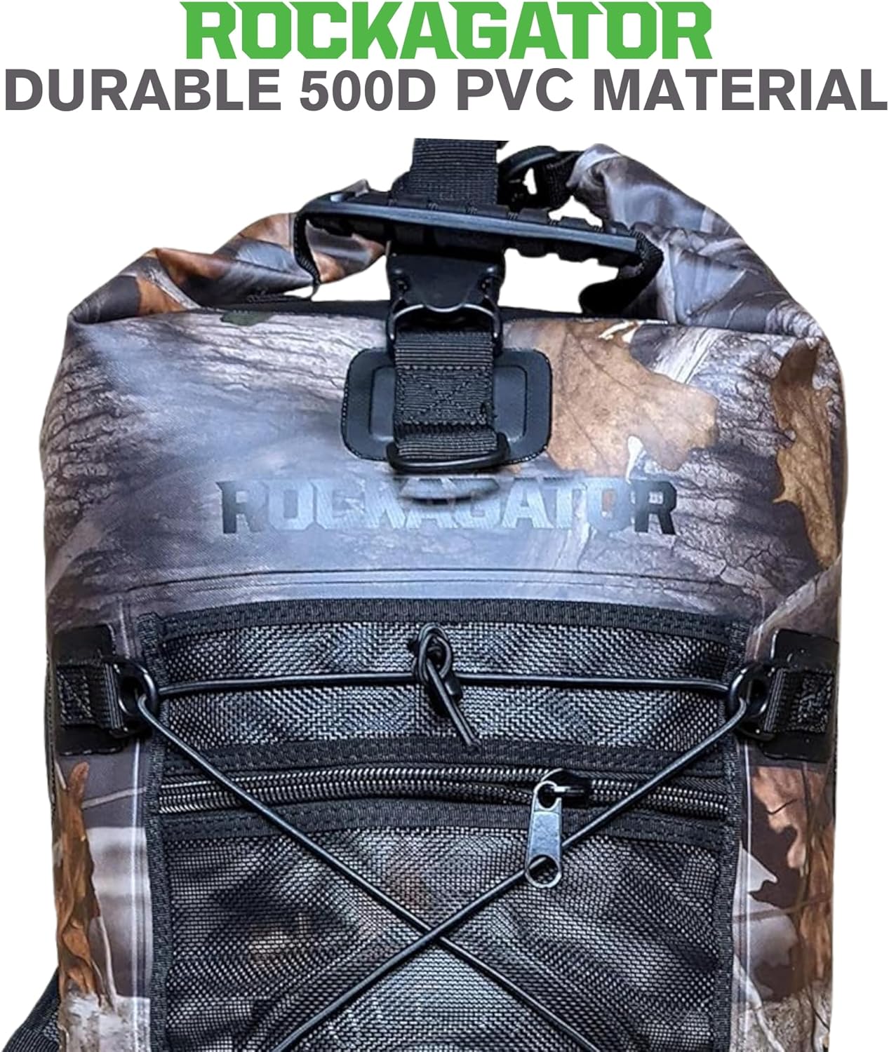 Rockagator Kanarra 90L Waterproof Backpack for Camping, Hiking, Mountaineering, Backpacking, Hunting, Fishing, Canoeing, Outdoor Activities, The Wet Outdoors - Large Capacity, Roll Top Closure, Camo