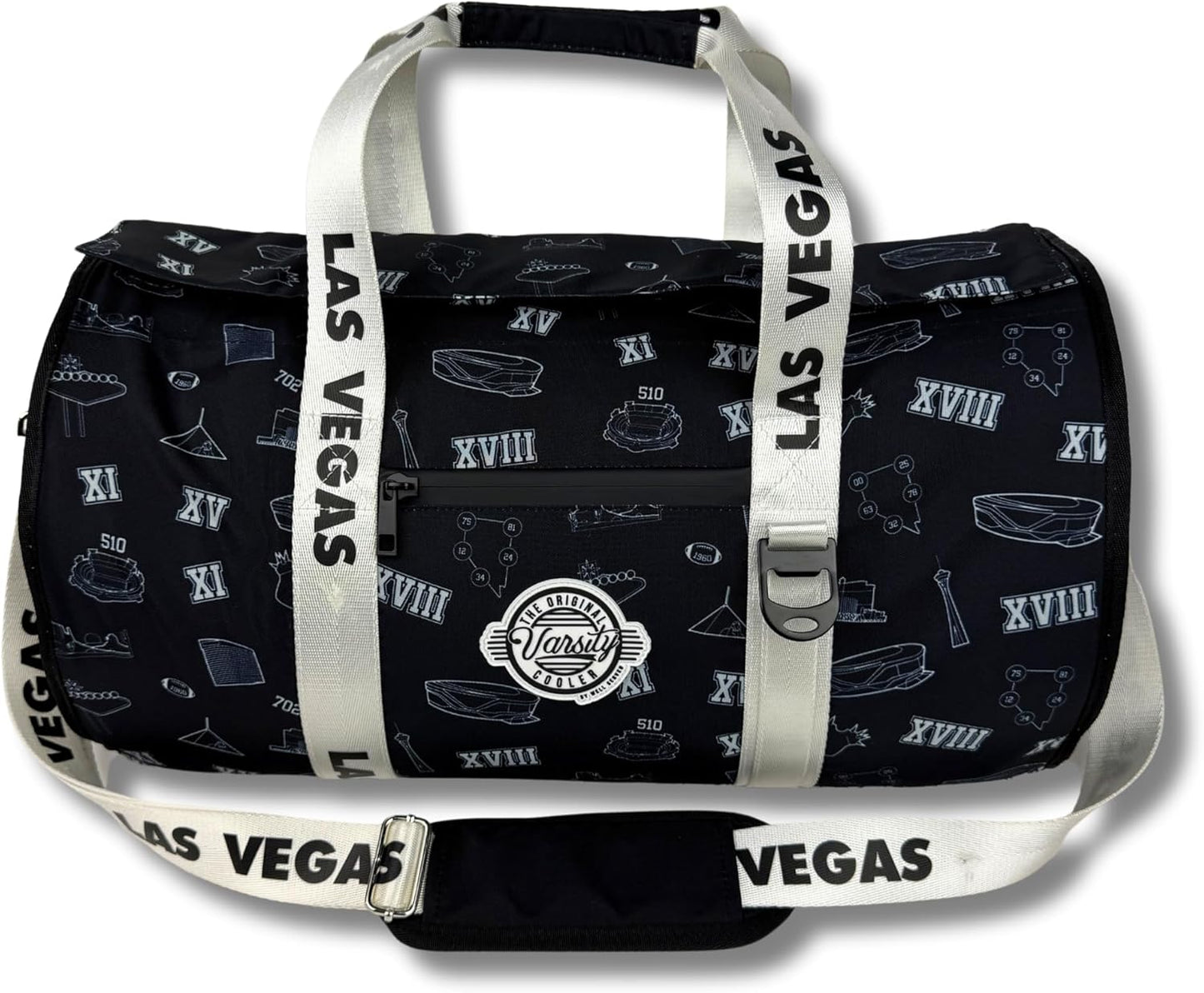 Varsity Cooler Las Vegas Travel Party Duffel & Cooler – 30 Can Leakproof Insulated Tote Bag, Waterproof Soft compartment for Tailgating, Golf, Beach, Carry-On Luggage & Outdoor Sports
