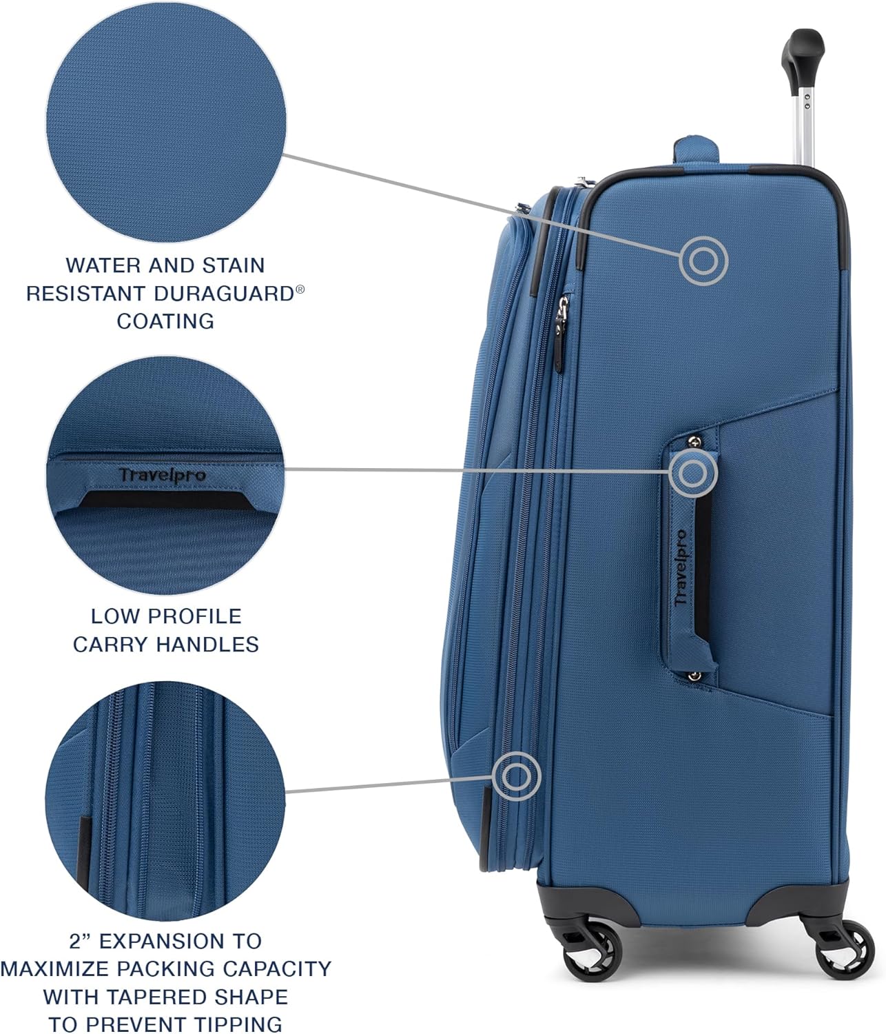 Travelpro Maxlite 5 Softside Expandable Checked Luggage with Spinner Wheels, Lightweight, 25-Inch