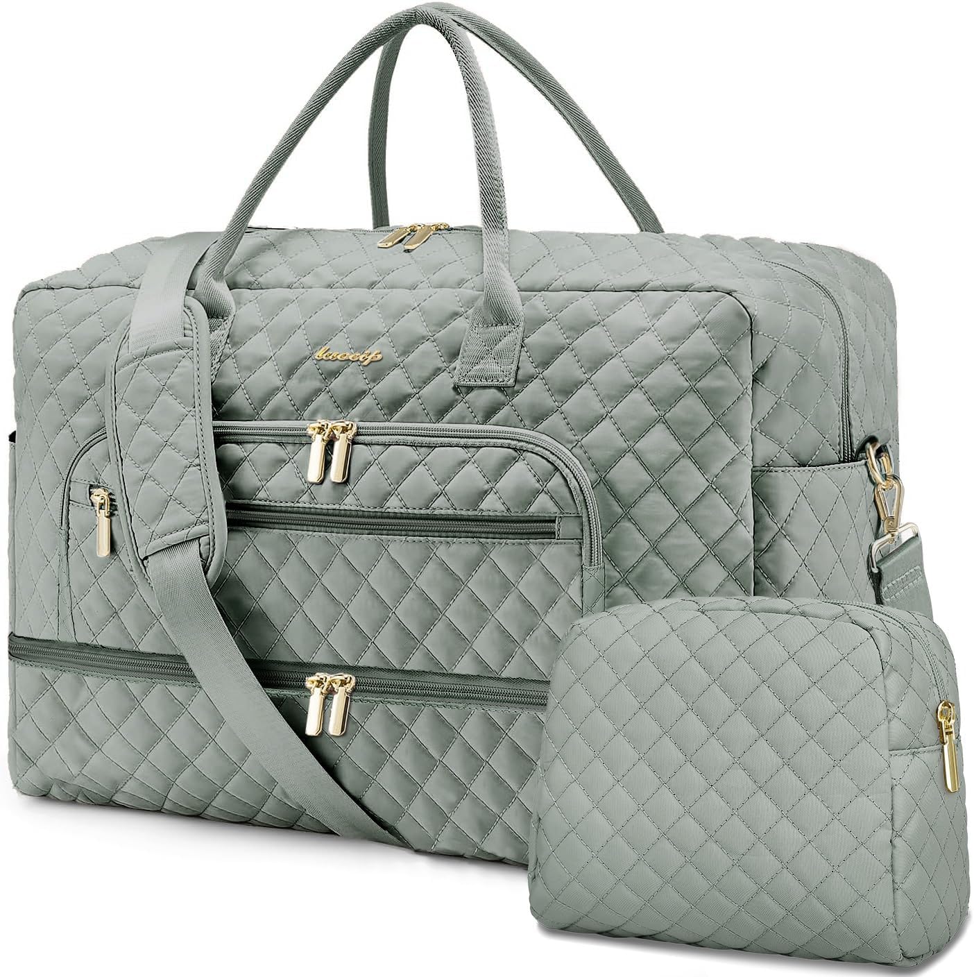 Large Women Travel Duffle Bag - Carry on Overnight Bag Weekend Travel Duffel Tote Bag Yoga Gym Bag with Wet Pocket Toiletry Weekender Overnight Bag for Travel Business Trips Sport Hospital