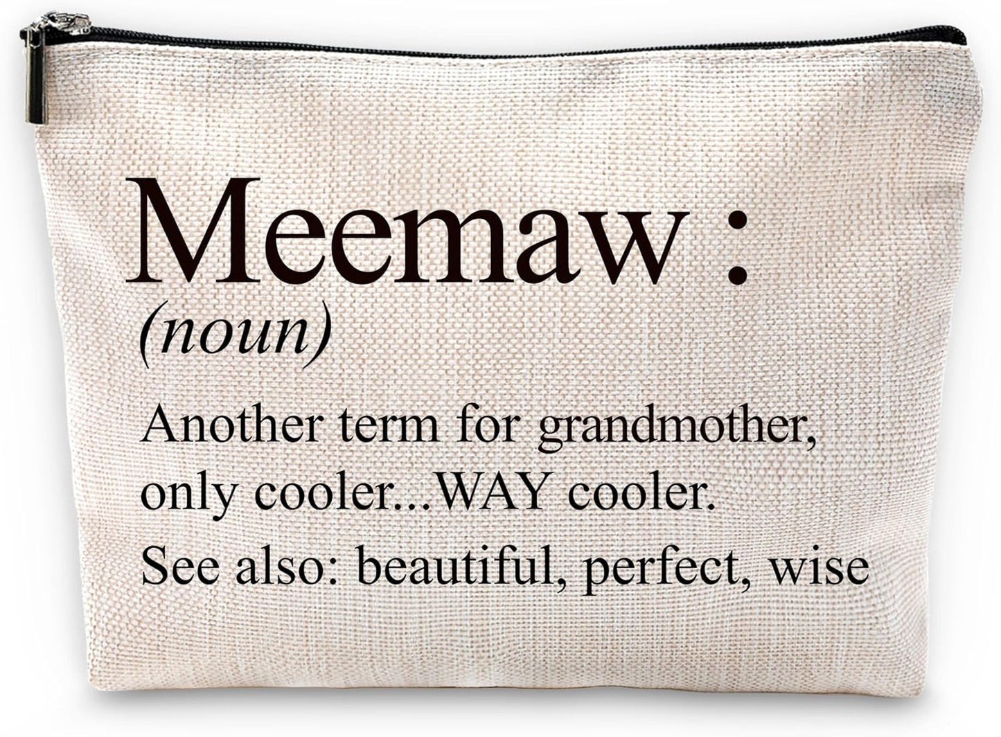 Sufamb Meemaw Gifts Makeup Bag, Meemaw Gifts for Mother's Day Birthday from Grandkids Cosmetic Bags, Best Grandma Gift Portable Small Toiletry Bag Zipper Makeup Pouch