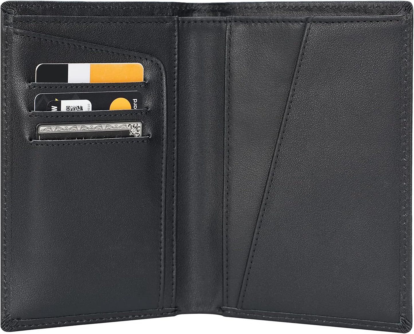 Polare Functional RFID Blocking Leather Passport Holder Travel Bifold Wallet For Men