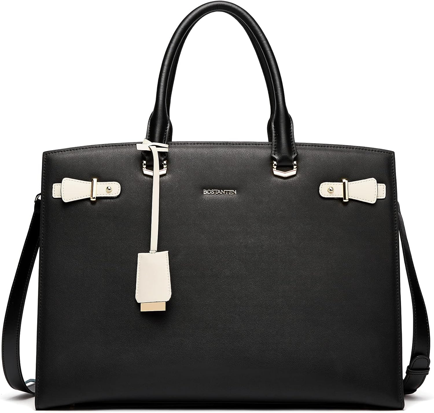 BOSTANTEN Briefcase for Women 15.6 Inch Genuine Leather Laptop Briefcase Shoulder Work Tote Bag