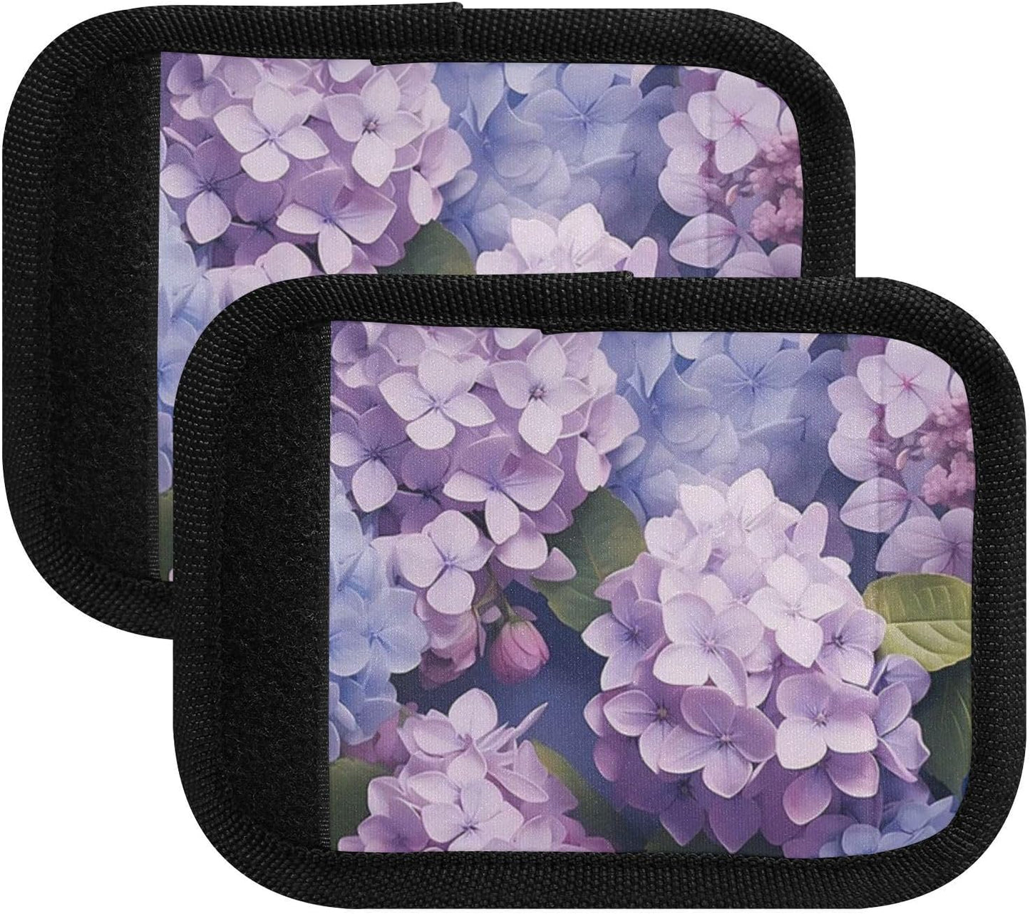 2Pcs Luggage Handle Wrap Suitcase Identifier Handle Covers Tags Soft Travel Bags Luggage Handle Gripper Accessories for Airplane Flying Colorful Hydrangea