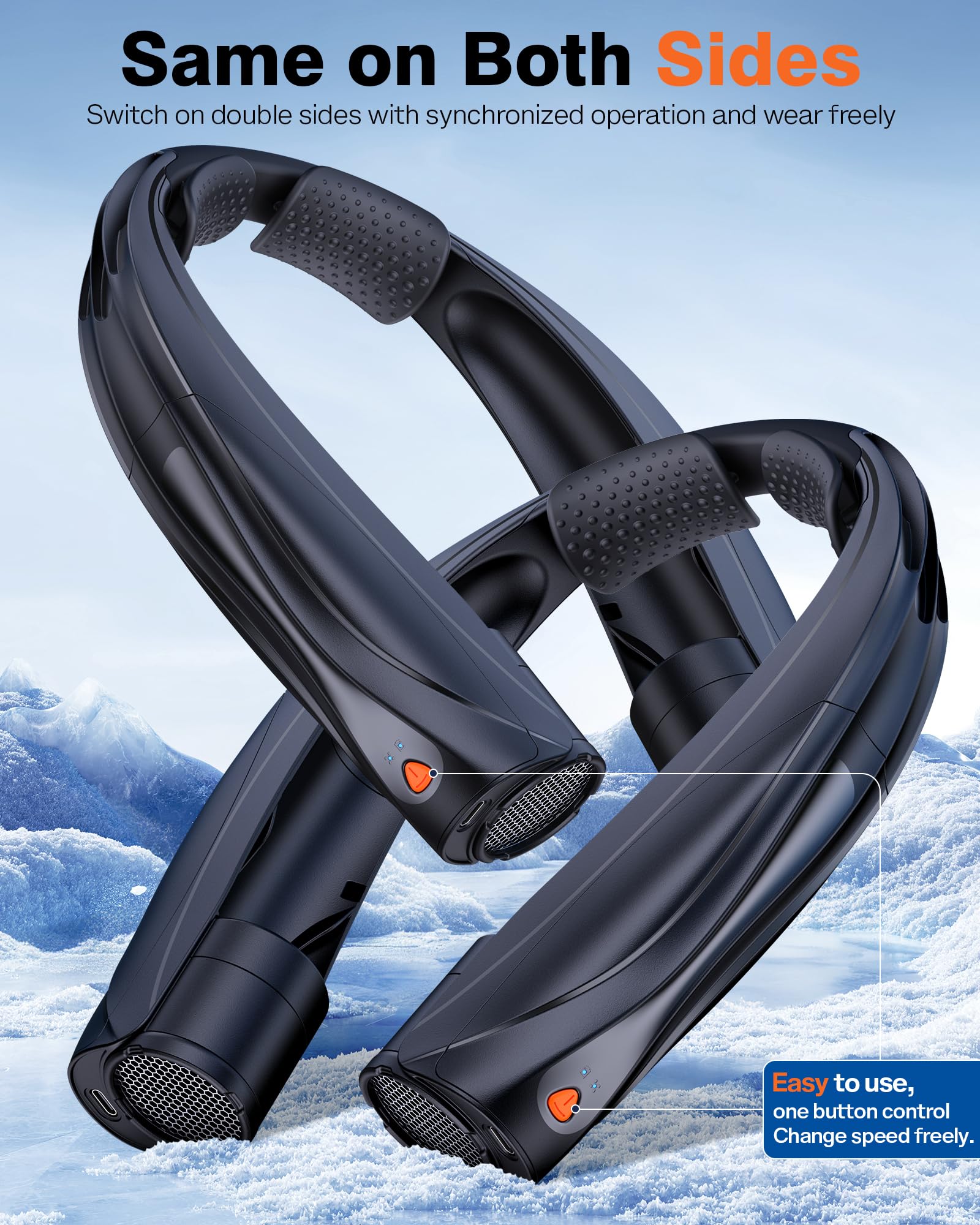 Vexolta Portable Neck Fan, 6000mAh Personal Fan, 360° Cooling Rechargeable Wearable Fan, 6 Speeds