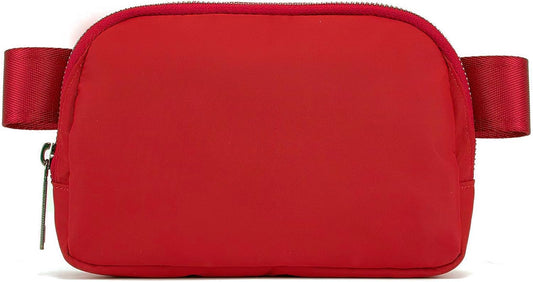 Fanny Pack Cross Body Bag Small Crossbody Bags for Women Men Trendy Nylon Waterproof Mini Purse Travel Running Belt Lulu Dupes Bum Hip Chest Waist Pack Side Bag Must Have Red