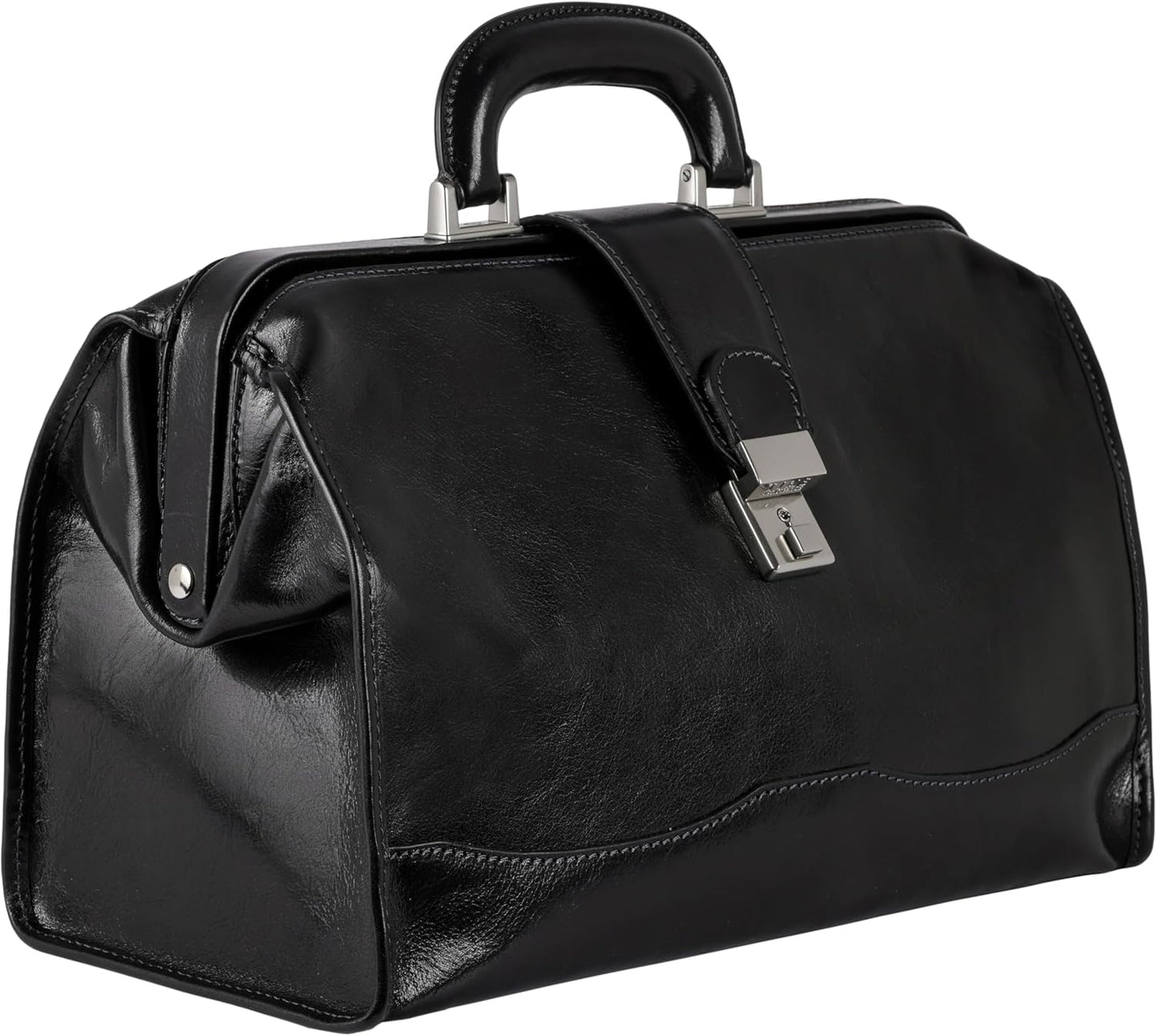 Time Resistance Leather Doctor Bag - Italian Handmade Medical Bag - Vintage Style Handbag - Real Leather Briefcase