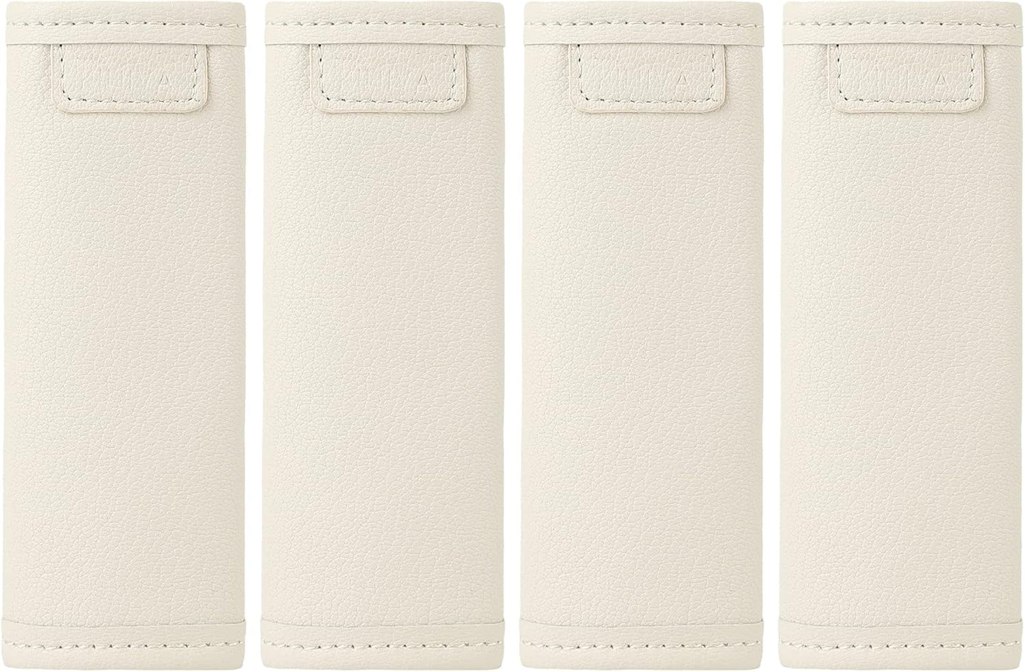 KINIVA Leather Luggage Handle Wrap 4 Pack Set,Luggage Identifiers Tags Markers for Luggage Suitcase,Travel Accessories(white-4pcs)