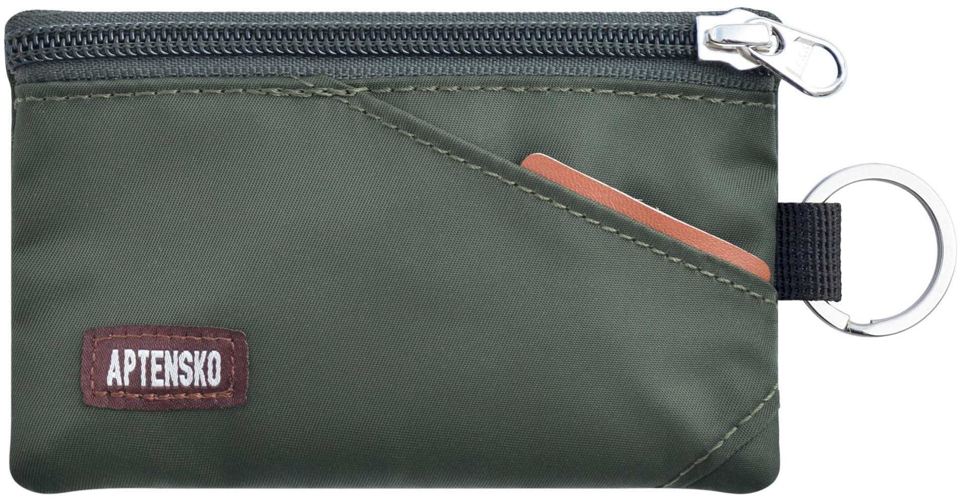 APTENSKO RFID Blocking Travel Wallet with Adjustable Lanyard, Small Nylon Zipper Pouch and Badge