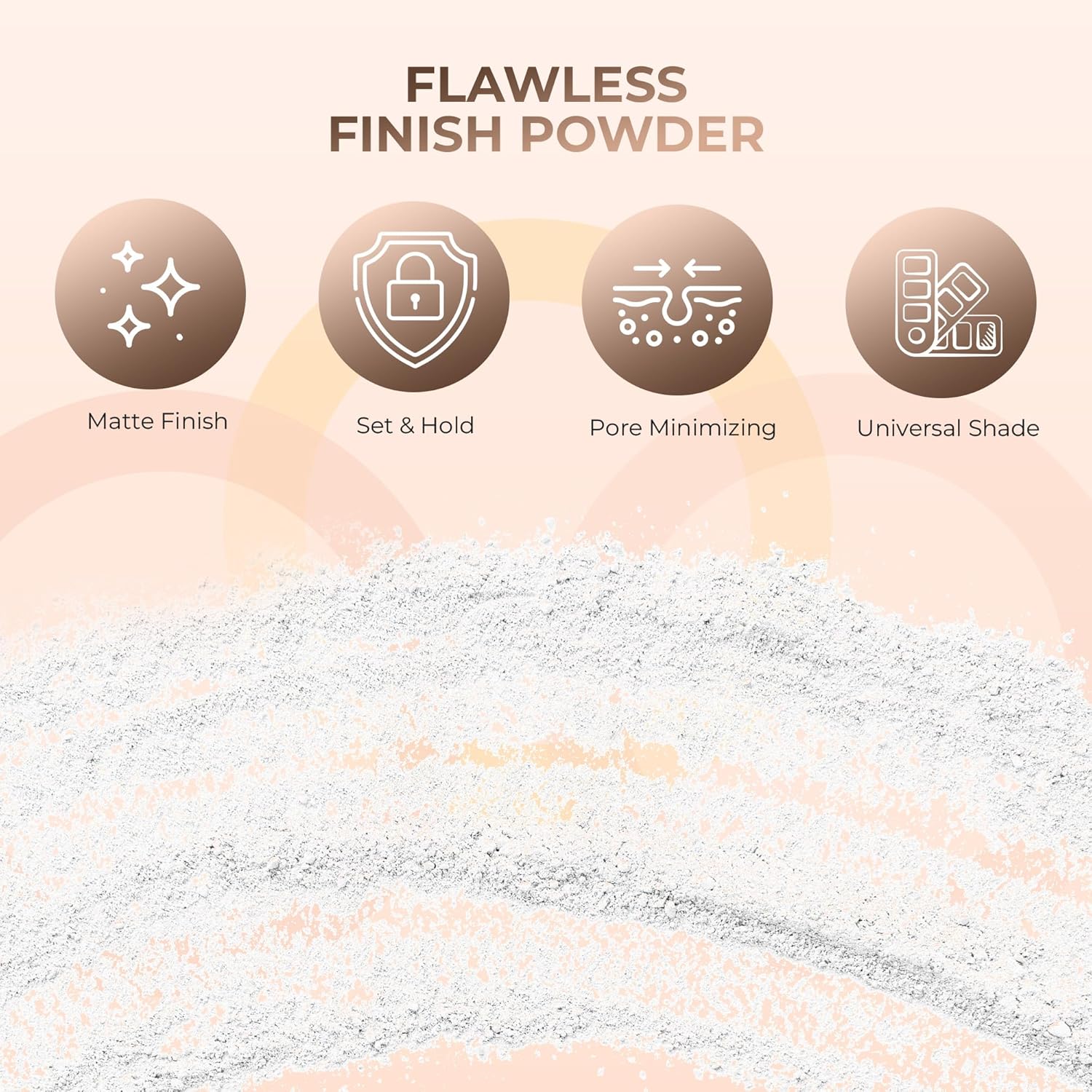 4pc Full Size Kit (Pink Bisque) Mineral Makeup Matte Translucent Loose Foundation + Kabuki Brush +