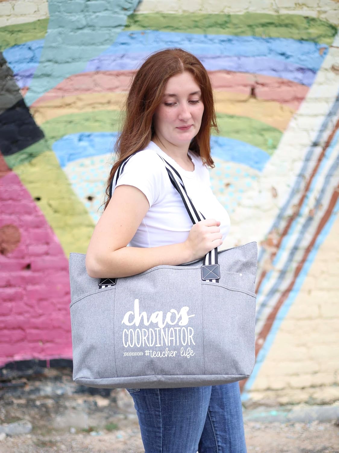 Brooke & Jess Designs Teacher Tote Bag for Work - Teacher Handbag Gifts for Women, Teacher Bag Best Teacher Appreciation Gift