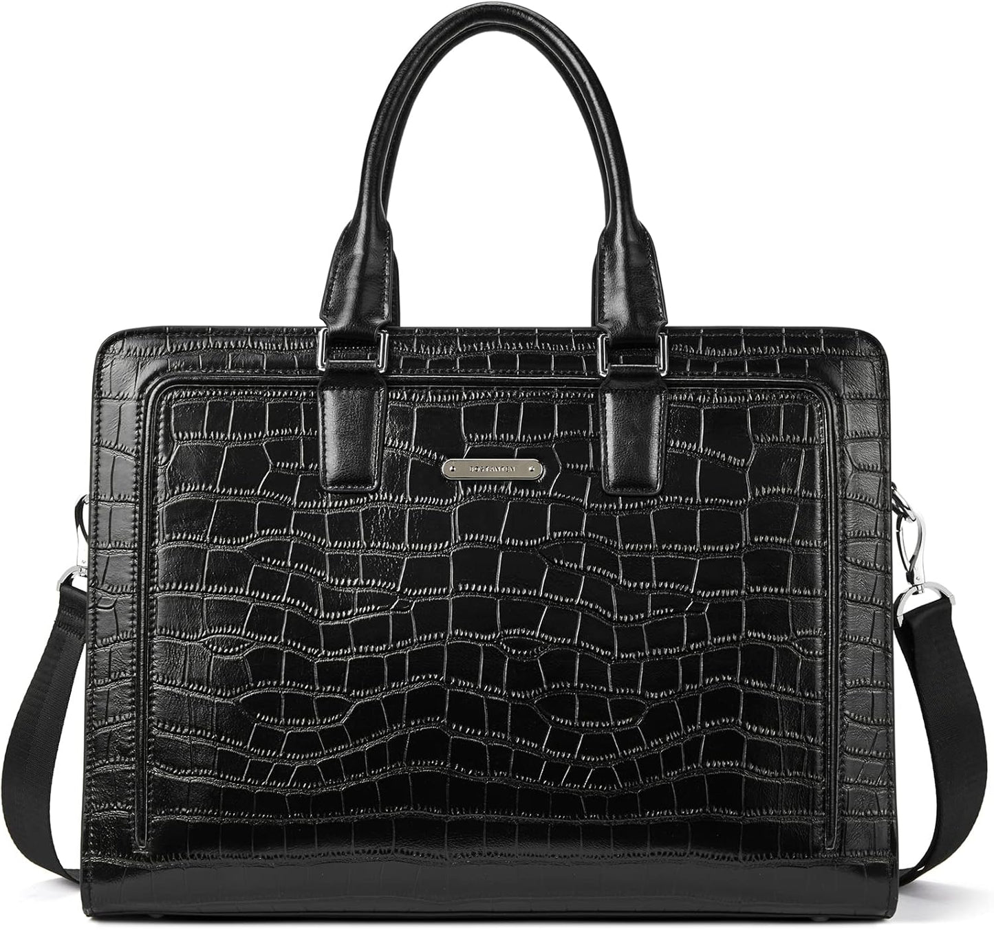 BOSTANTEN Women Genuine Leather Briefcase Tote Business Vintage Handbag 15.6" Laptop Shoulder Bag