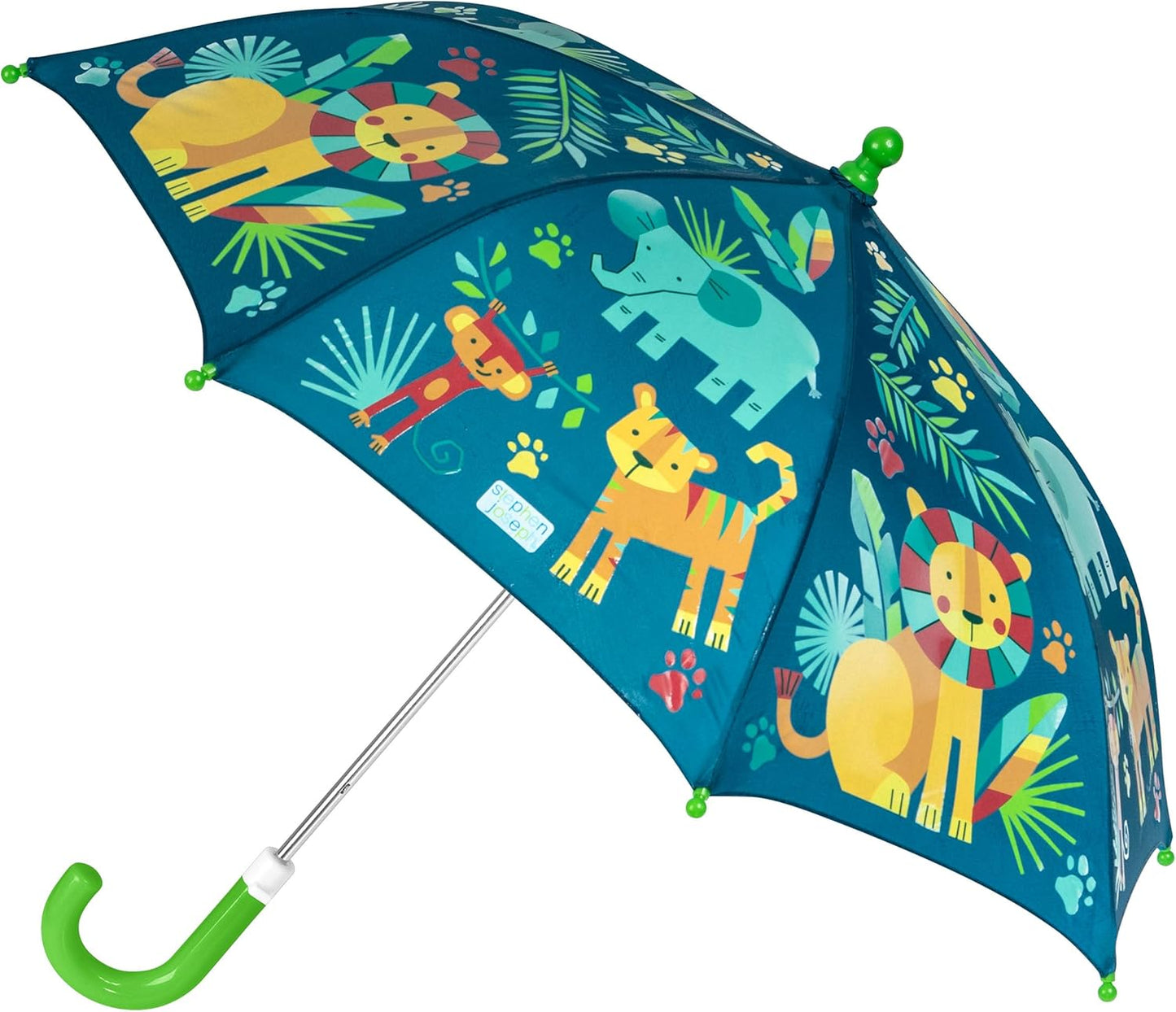Stephen Joseph Kids' Color Changing Wet Dry Umbrella, Water reacting, Pinch Free Umbrellas for Rain Children's Umbrella, BUTTERFLY, 23"X29