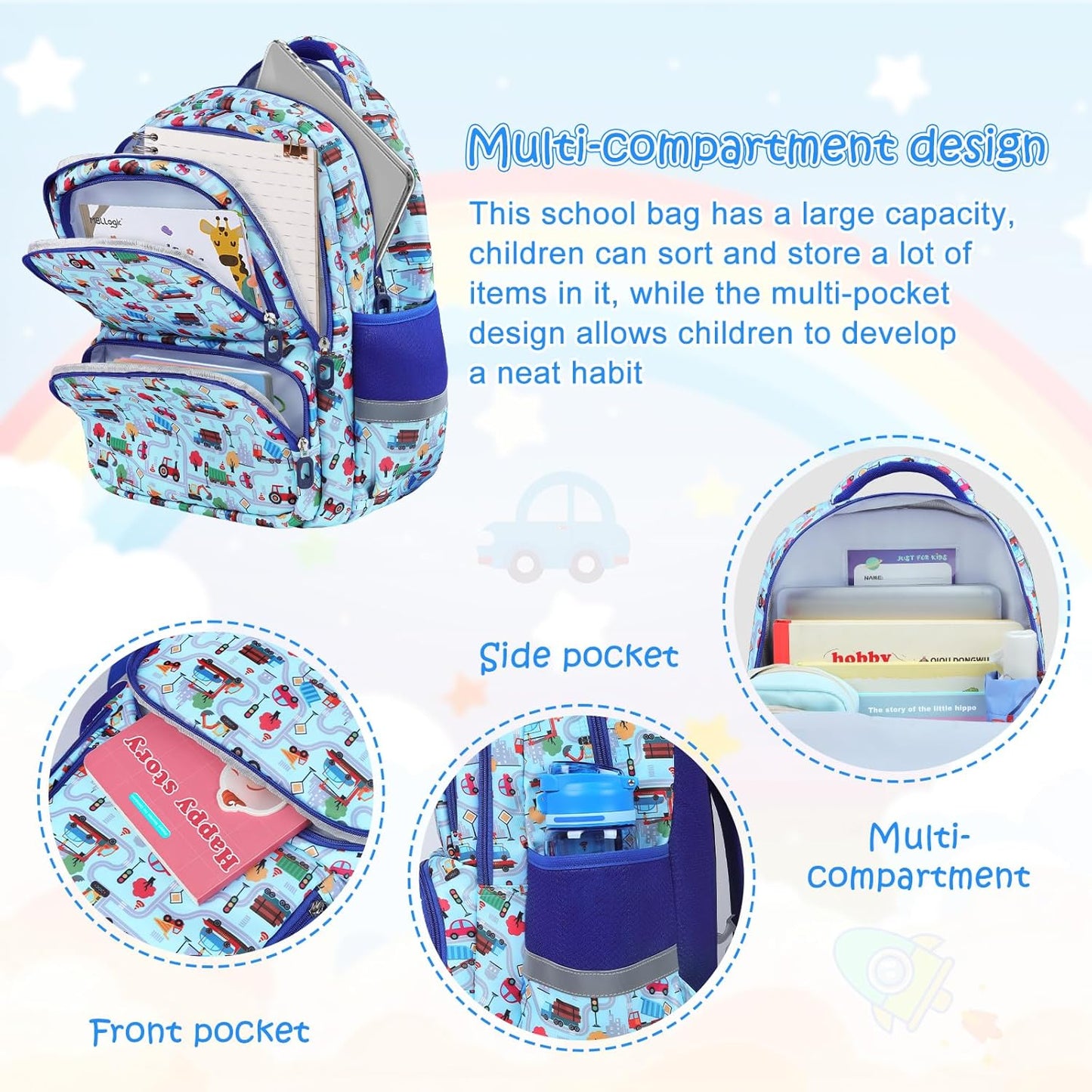 Kids Backpack for Boys Girls Children Bookbags for Preschool Elementary Middle School Lightweight Teen School Bags Backpacks
