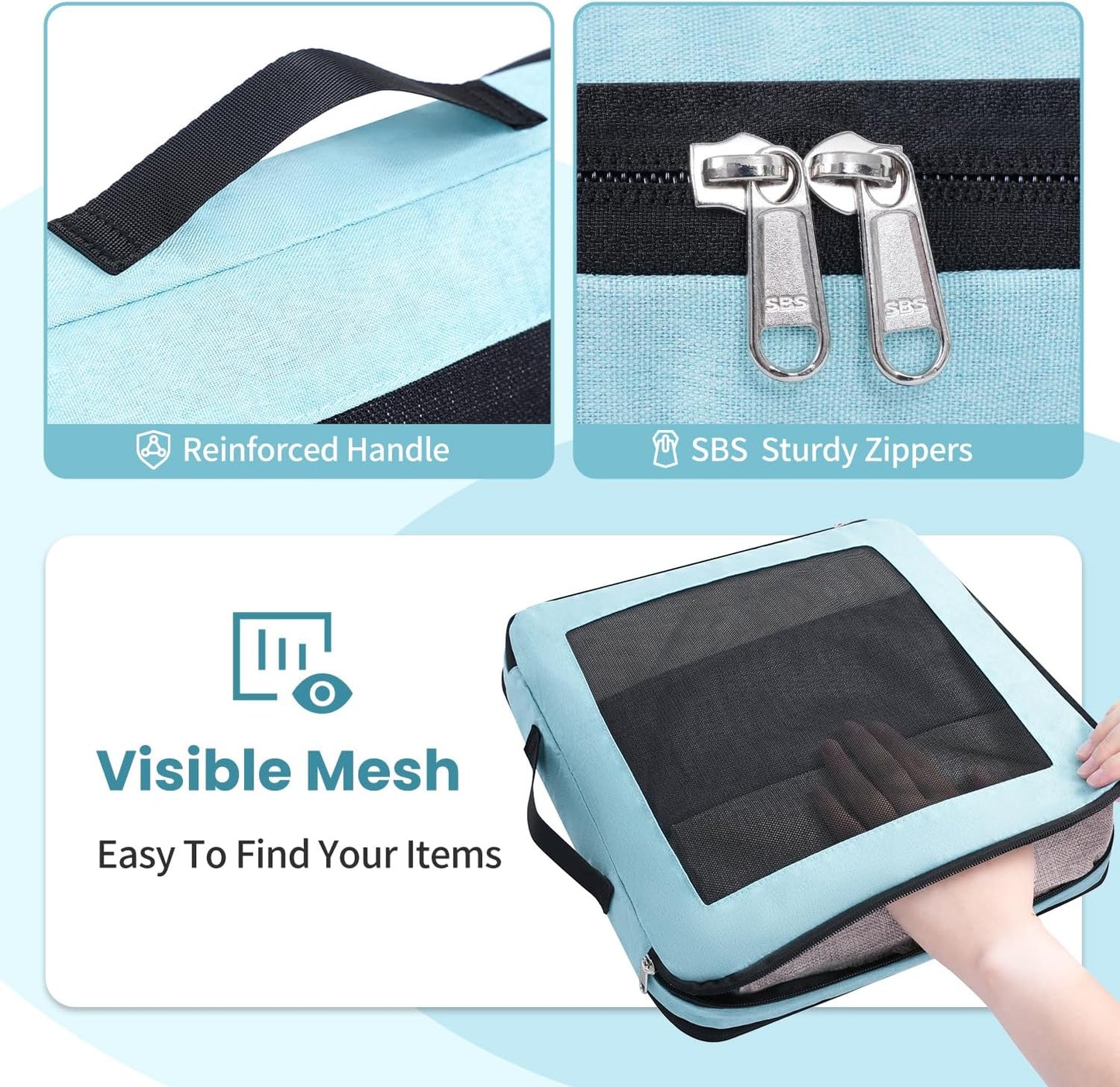 8 Set/6 Set/4 Set Compression Packing Cubes for Travel, Lightweight Vacation Travel Essentials