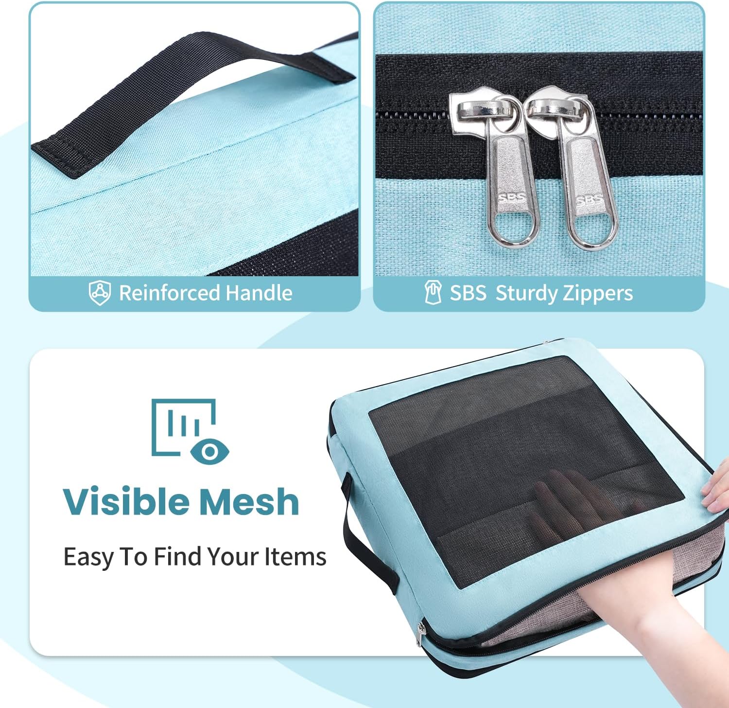 8 Set/6 Set/4 Set Compression Packing Cubes for Travel, Lightweight Vacation Travel Essentials