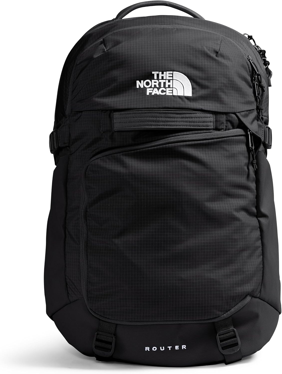 The North Face Router Everyday Laptop Backpack | Daypack with Water Repellent Finish, 17" Laptop Sleeve, Reflective Details, TNF Black/TNF Black-NPF, One Size