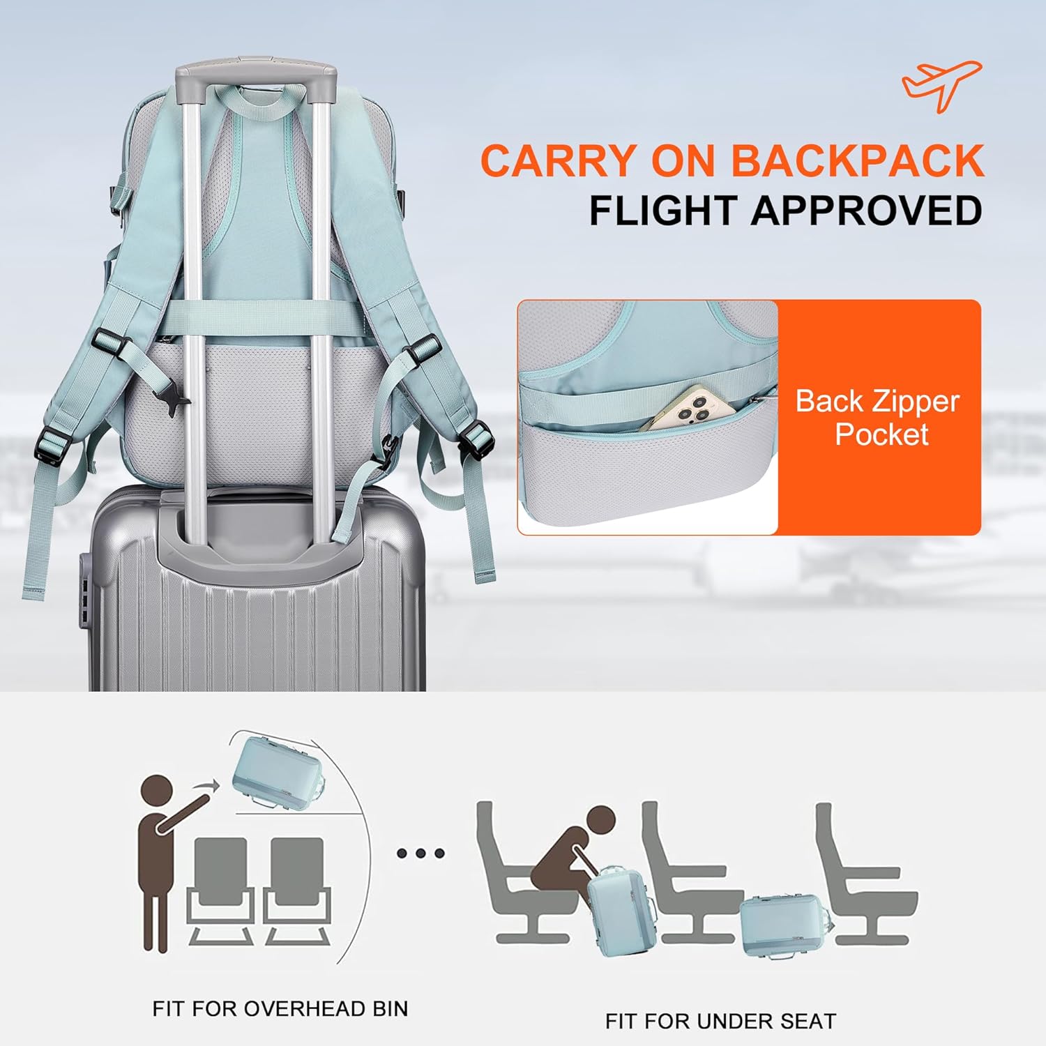 PIJUSHI Travel Backpack for Women Expandable Carry on Luggage Backpack Airline Approved Personal
