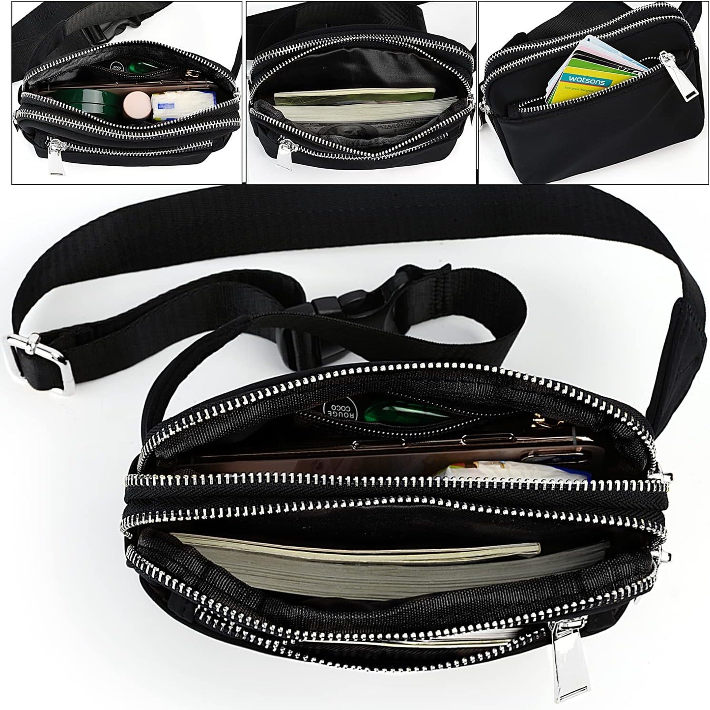 UTO Fanny Pack for Women Crossbody Trendy Fashion Belt Purse Chest Waist Hip Bumbag for Outdoor Shopping Travel Hiking