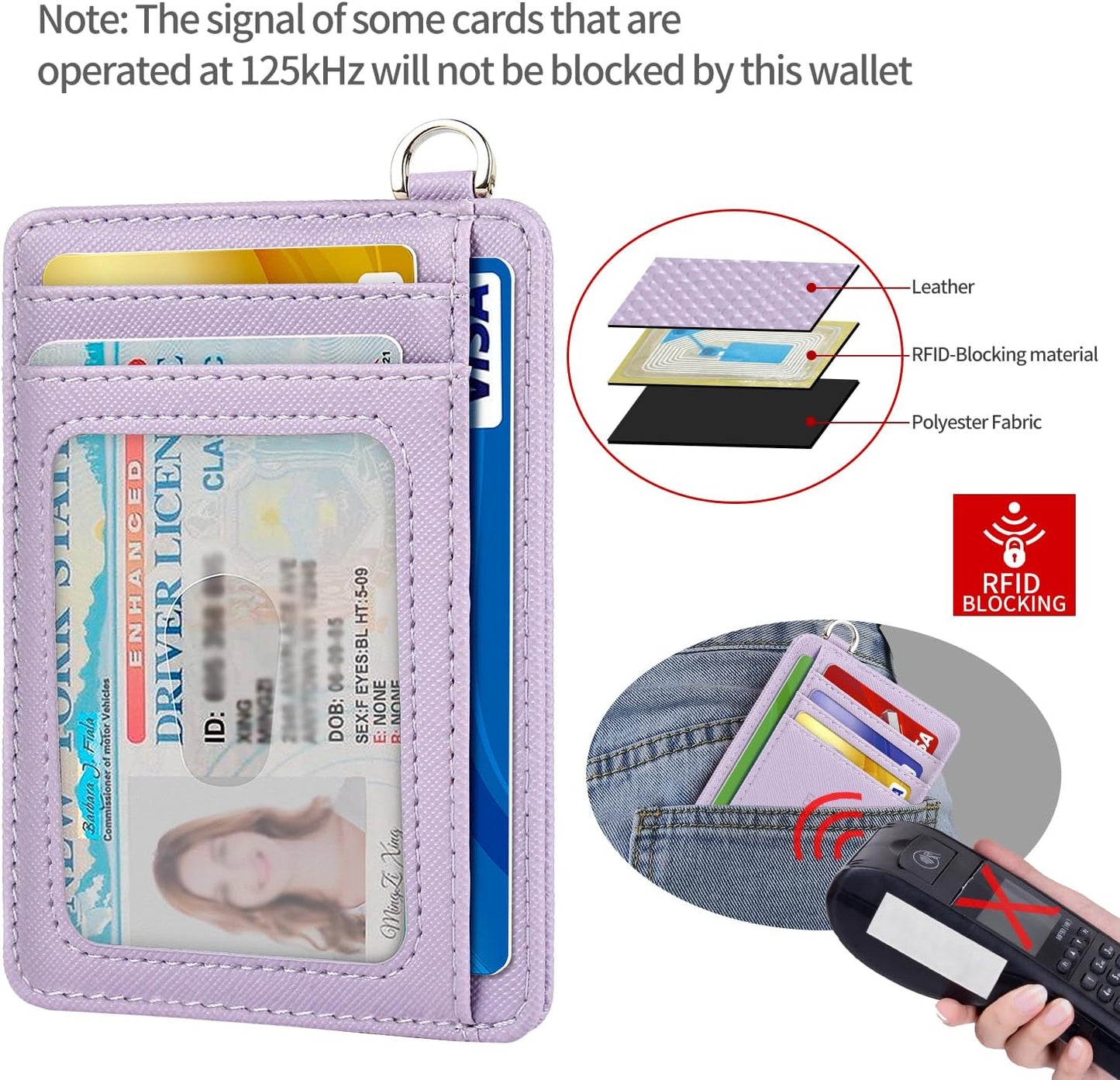 EcoVision Slim Minimalist Front Pocket Wallet, RFID Blocking Credit Card Holder Wallet with Detachable D-Shackle for Men Women