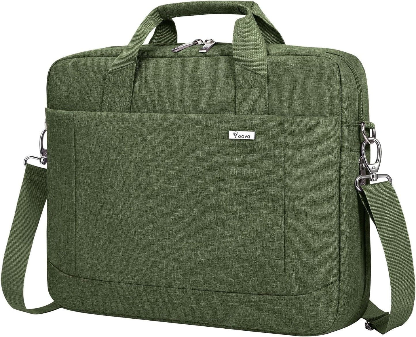 Voova Laptop Bag Case 15 15.6 16 Inch, Computer Sleeve Messenger Bag with Shoulder Strap Expandable Waterproof Business Briefcase for Men Women to Work Travel School, Fit 14-16 Inch Laptop, Army Green
