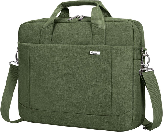 Voova Laptop Bag Case 15 15.6 16 Inch, Computer Sleeve Messenger Bag with Shoulder Strap Expandable Waterproof Business Briefcase for Men Women to Work Travel School, Fit 14-16 Inch Laptop, Army Green