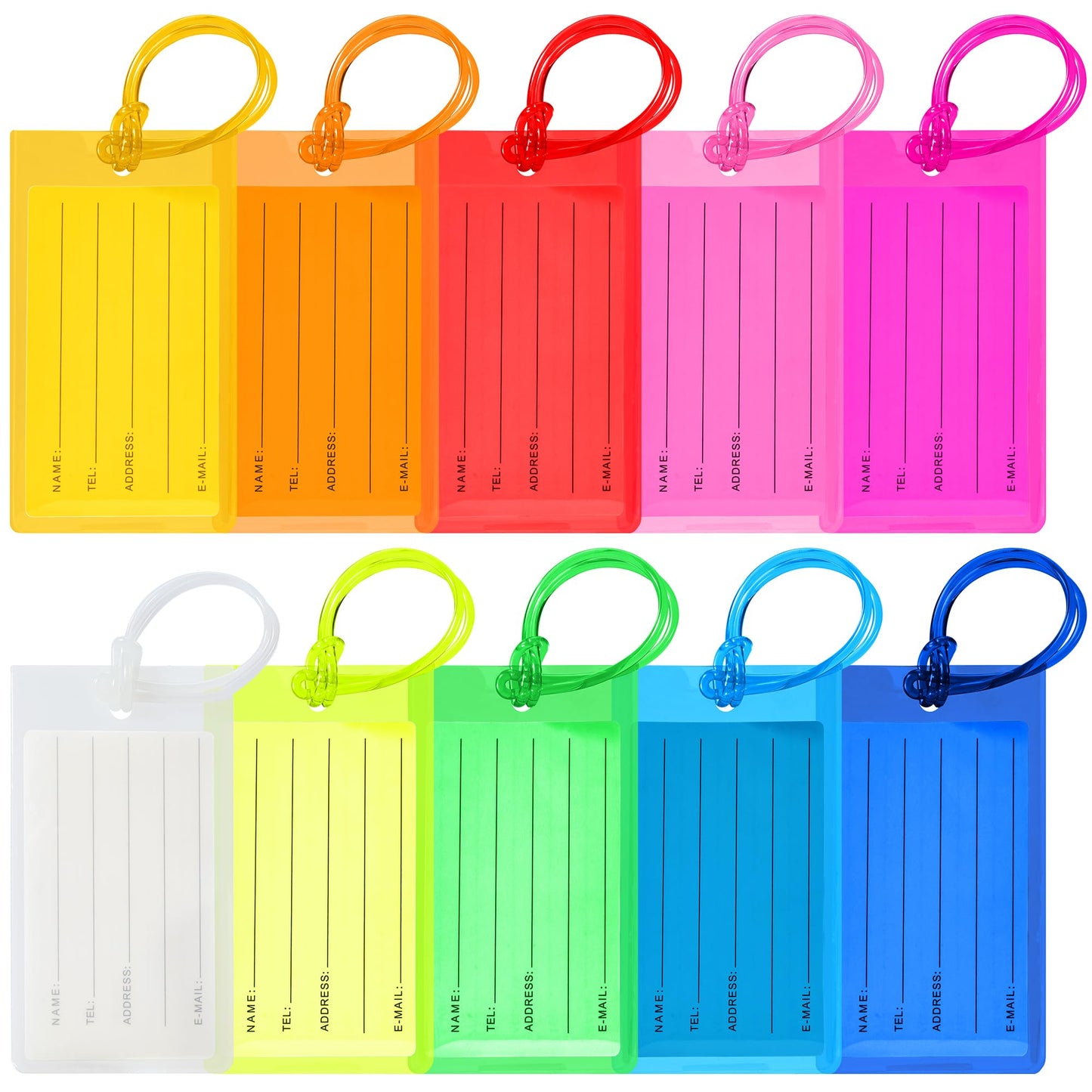 10 Pack Luggage Tags for Suitcases, Airplane Travel Essentials