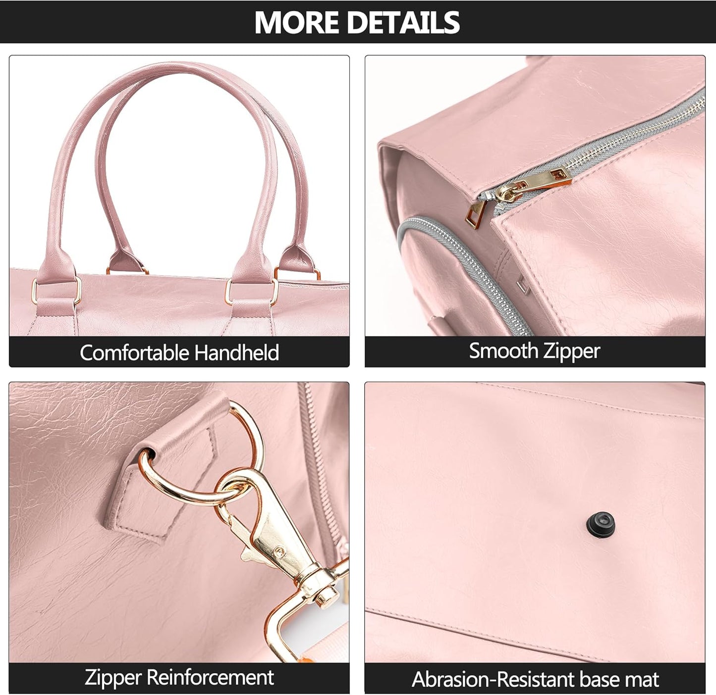 Convertible Garment Travel Bag, Carry on Luggage Duffel Bag for Men Women with Shoulder Strap, 2 in 1 Hanging Suitcase Suit Business Travel Bag Expandable, Shoe Compartment(Pink)