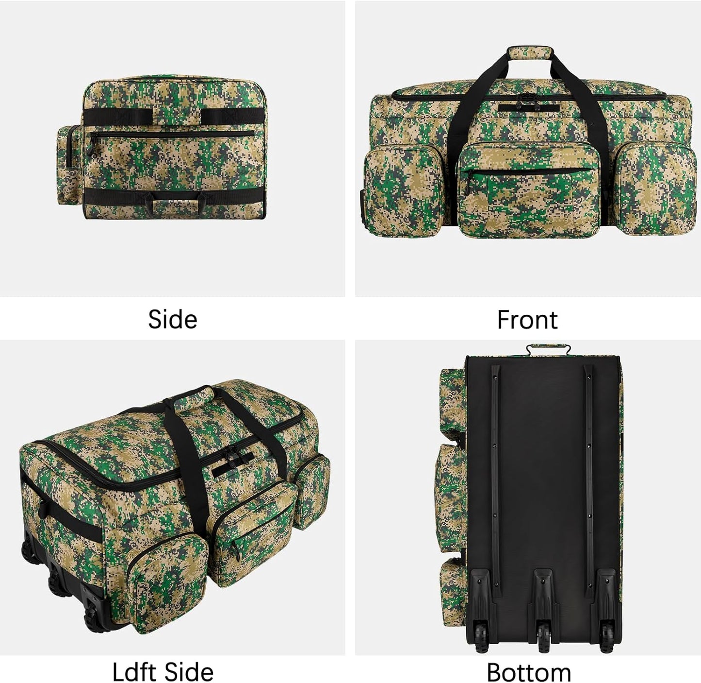 Rolling Duffle Bag with Wheels, 120L Military Luggage Bag for Travel,Large Tactical Heavy Duty Duffel Bags for Deployment Camping Sporting & Outdoor Adventures