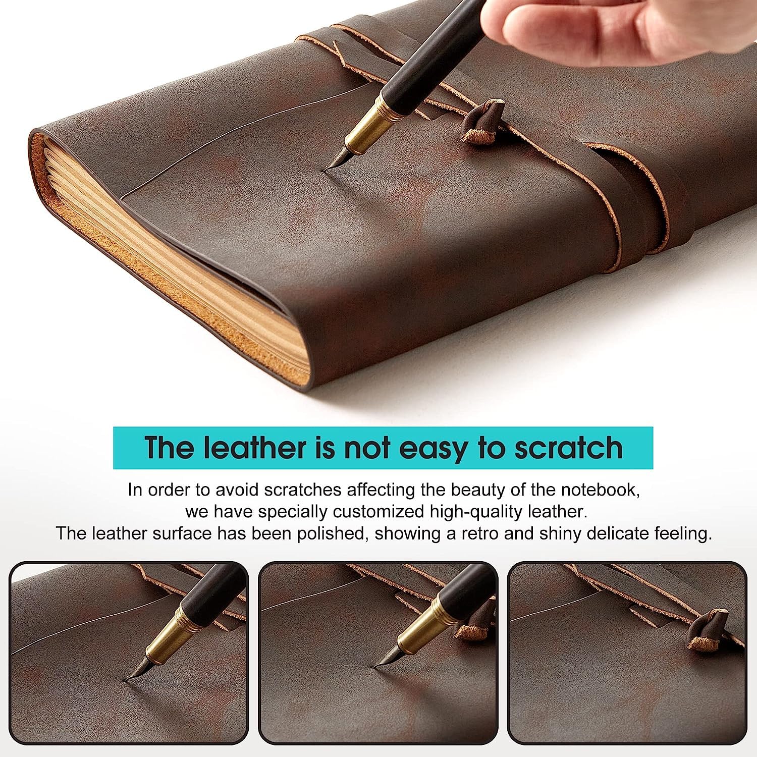 RILIHO Leather Journal Notebook - Genuine Leather Journals for Writing 260 Pages 5x7.1 Inches
