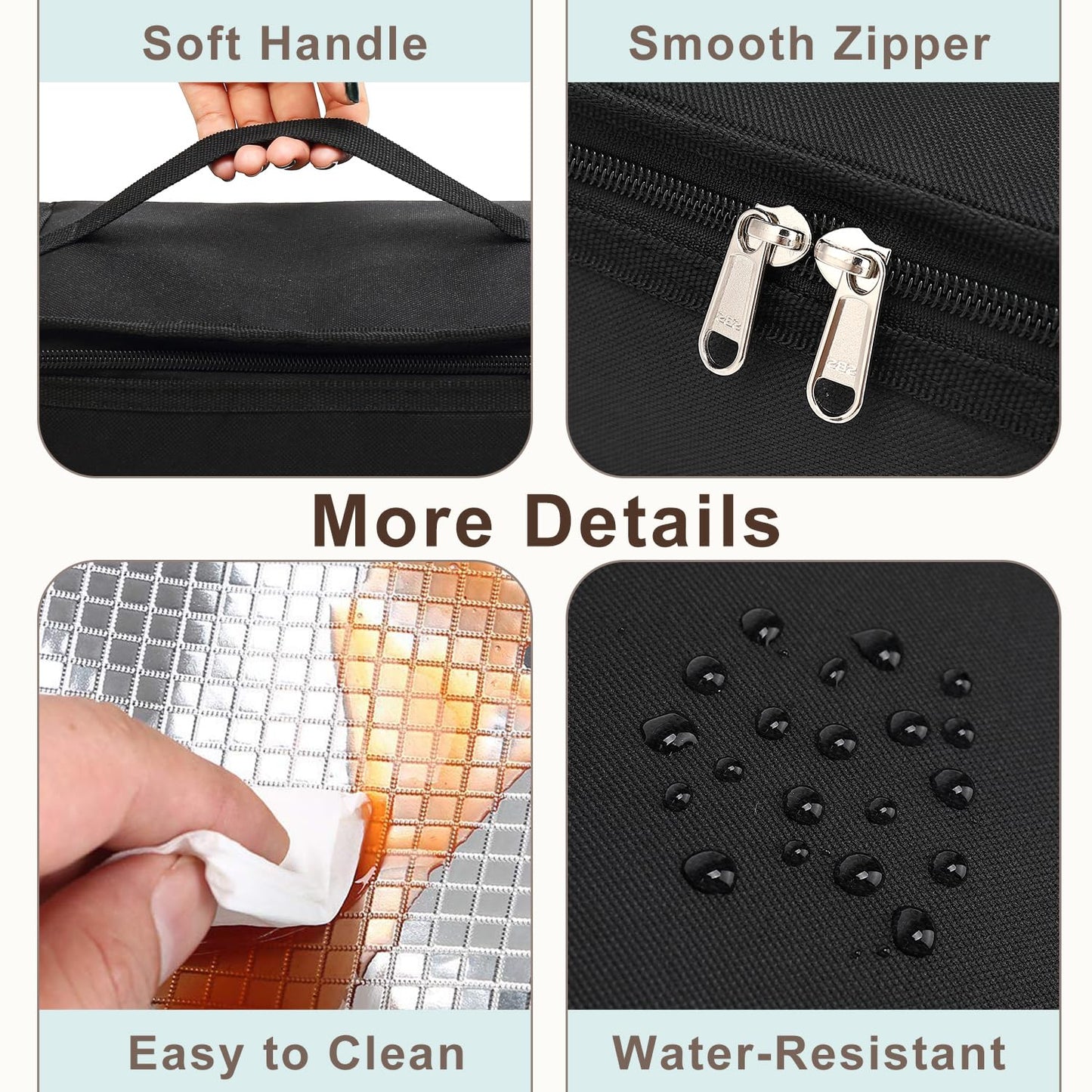 FlowFly Small Insulated Lunch box Portable Soft Bag Mini Cooler Thermal Meal Tote Kit with Handle