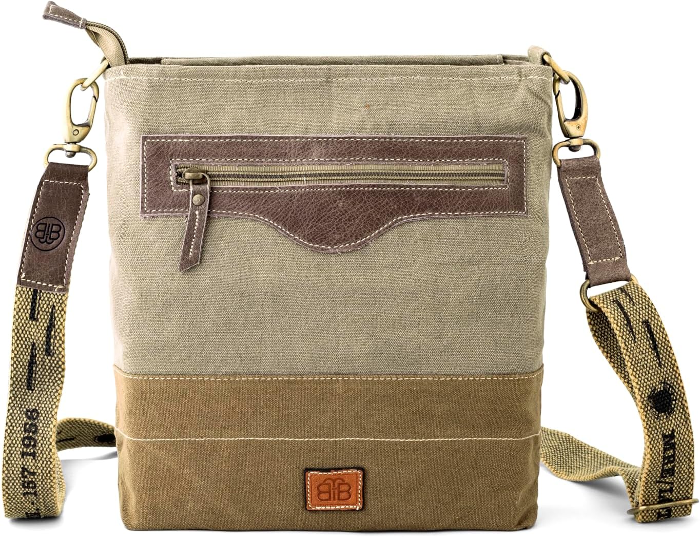 3B SHOUZO Messenger and Shoulder Bag - Upcycled Vintage Canvas & Leather