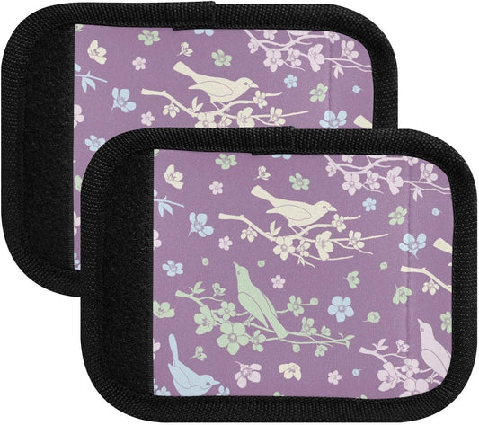 Flowers Birds Blossom Branch 2 Pack Luggage Handle Wraps Covers for Suitcase Identifiers Bag Tags Travel Accessories