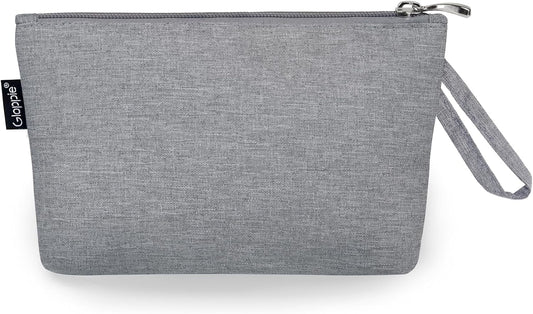 Gloppie Makeup Bag for Purse Travel Cosmetic Bag for Women Small Zipper Makeup Pouch Grey