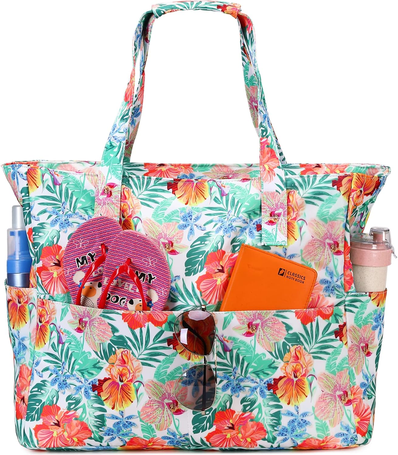 Bluboon Waterproof Beach Tote Pool Bags for Women Ladies Extra Large Carry On Bag With Wet Compartment for Weekender Travel