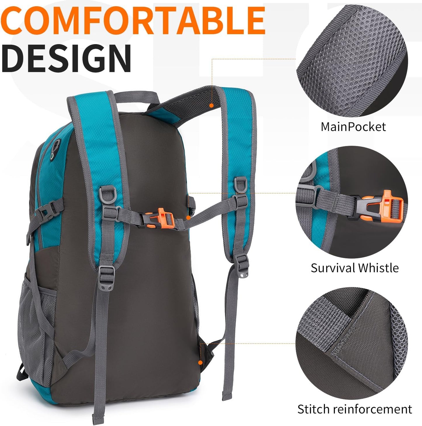 40L Hiking Backpack Lightweight Daypack Waterproof Travel Camping Backpack for Men Women Sport