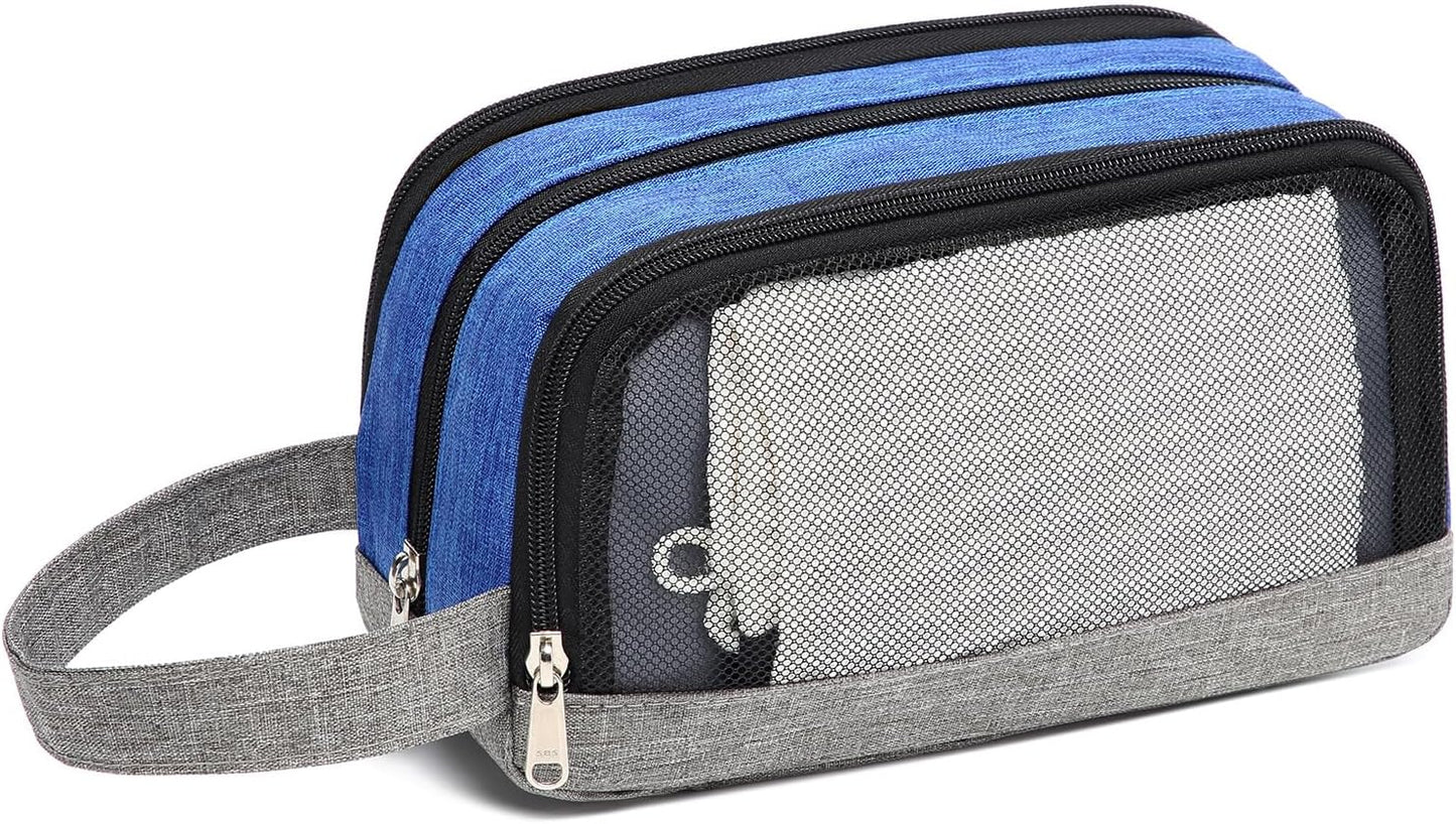 Yeiotsy Men's Travel Toiletry Bag – Color Clash Dopp Kit with Mesh Pockets, Durable Shaving Organizer for Gym, Camping & Weekend Trips