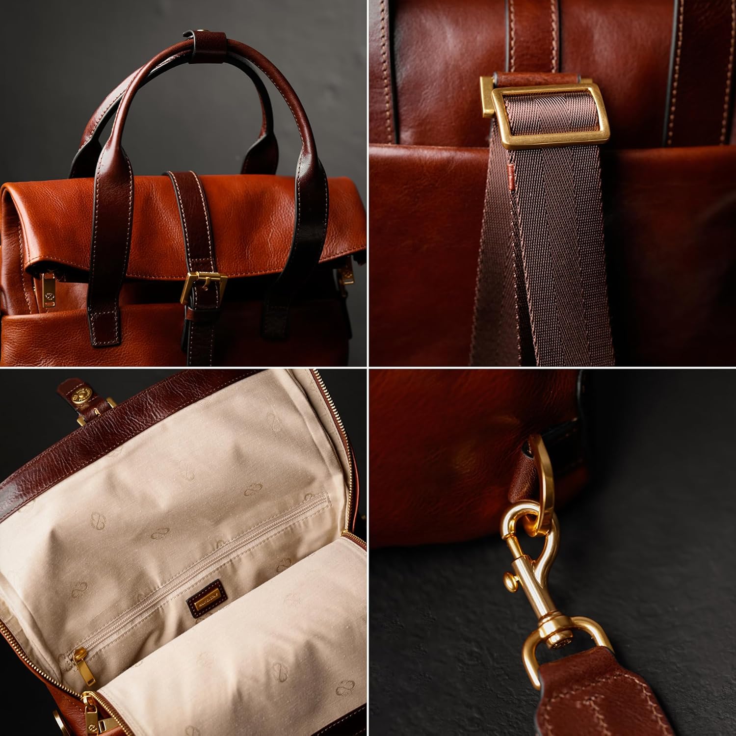 Time Resistance Leather Backpack - Business and Casual Backpack - Real Leather Backpack Made in