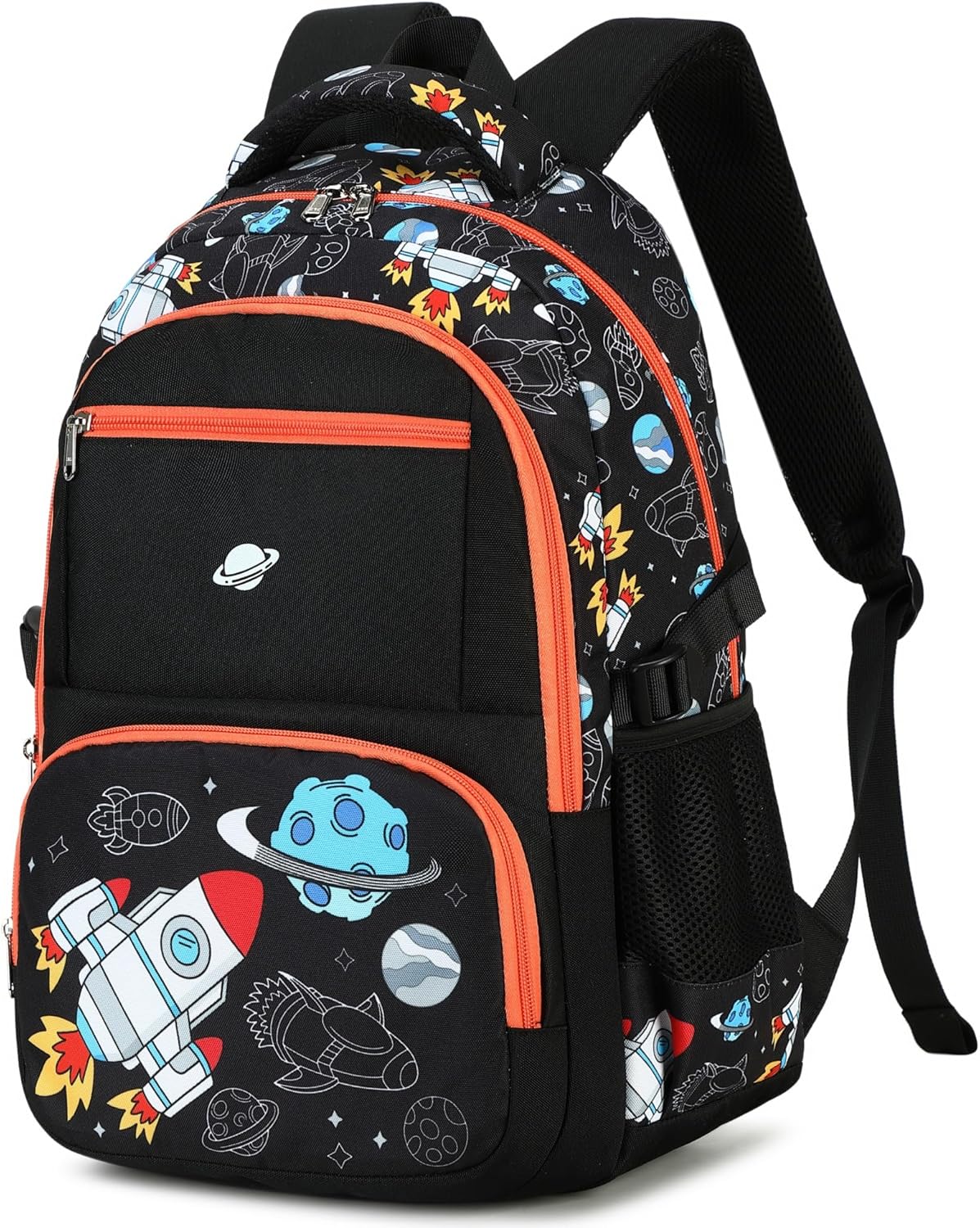 Bluboon Kids Backpack Boys Camo Bookbag Teens Elementary School Bag Daypack Travel Back Pack Middle school (Rocket Blue Planet)