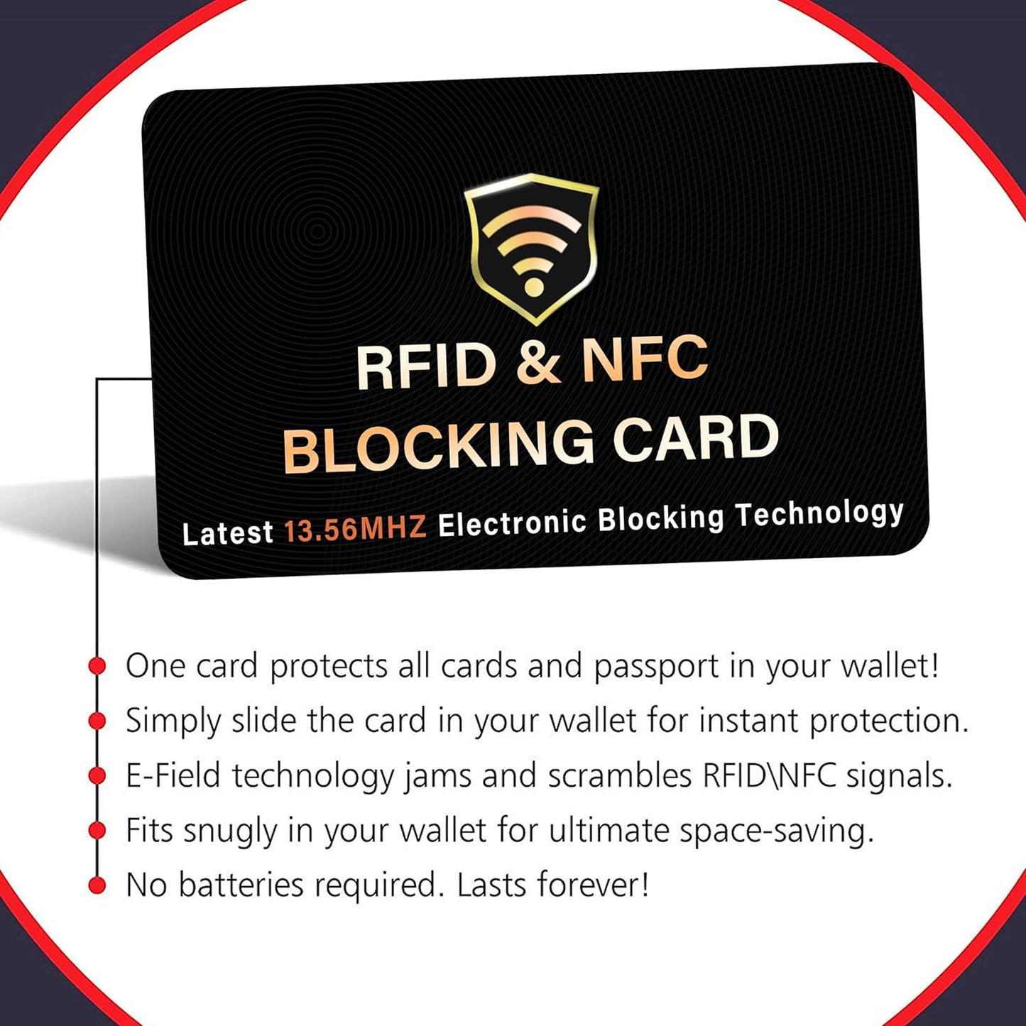 SaiTech IT 3 Pack RFID Blocking Card, One Card Protects Entire Wallet Purse, NFC Contactless Bank