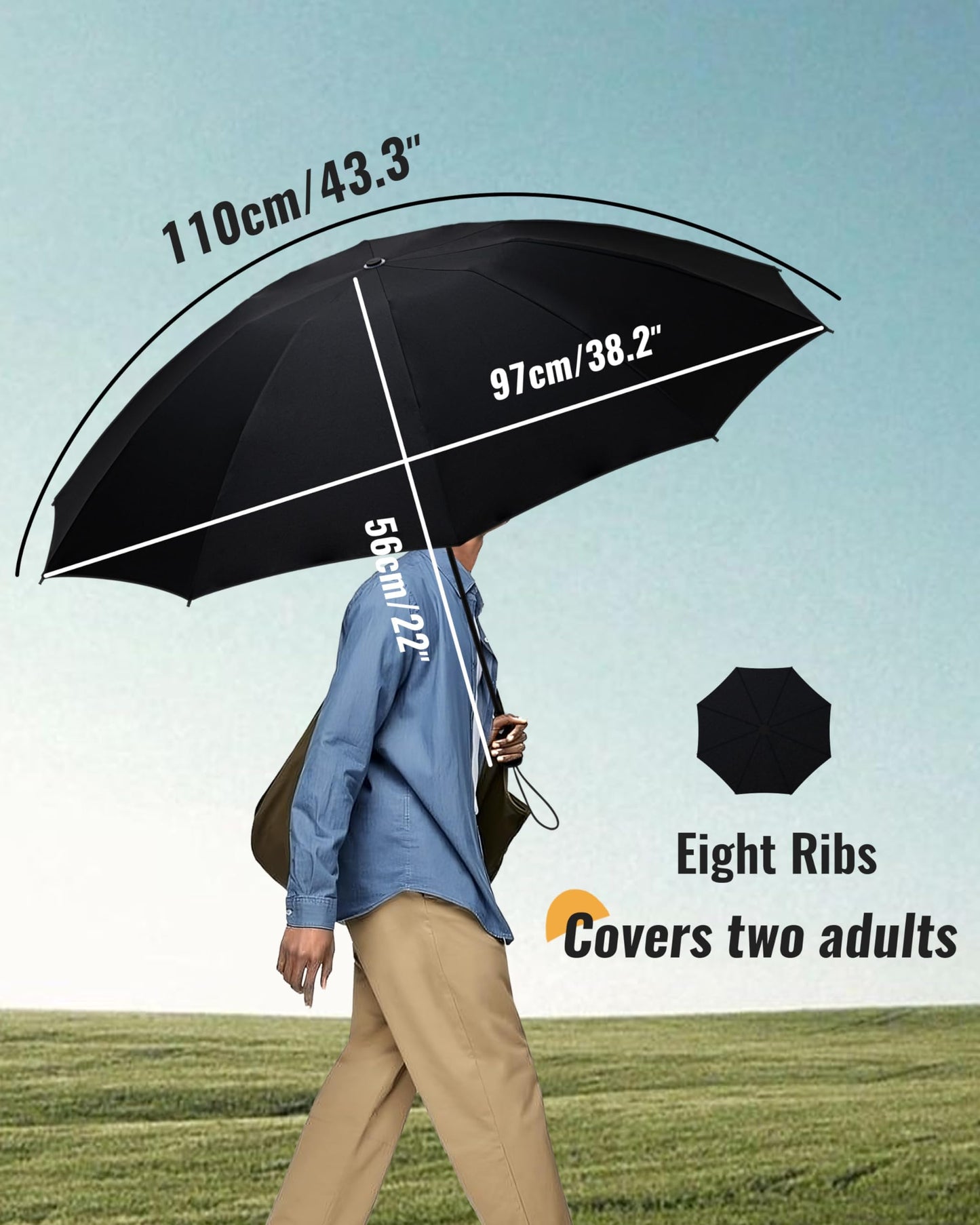 Chakipee Travel Compact Umbrella Windproof - Portable Automatic Umbrellas for Rain, Folding