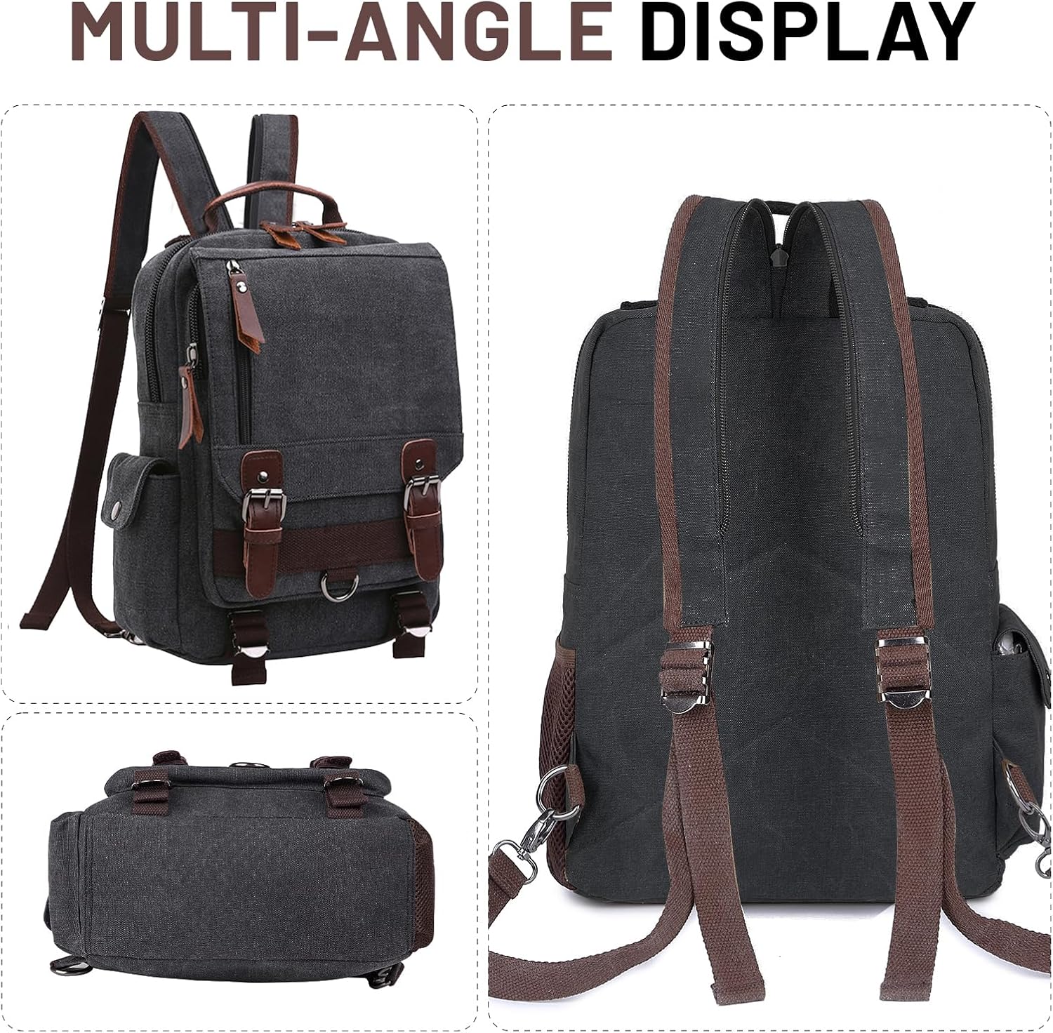 mygreen Canvas Cross Body Messenger Bag Shoulder Sling Backpack Travel Rucksack