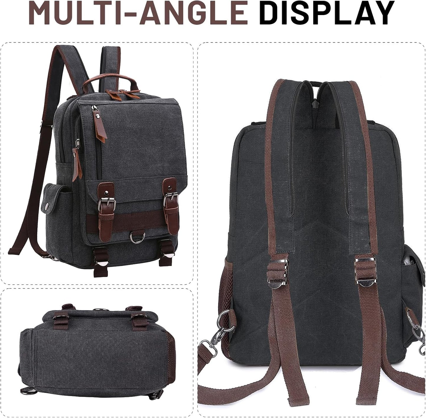 mygreen Canvas Cross Body Messenger Bag Shoulder Sling Backpack Travel Rucksack
